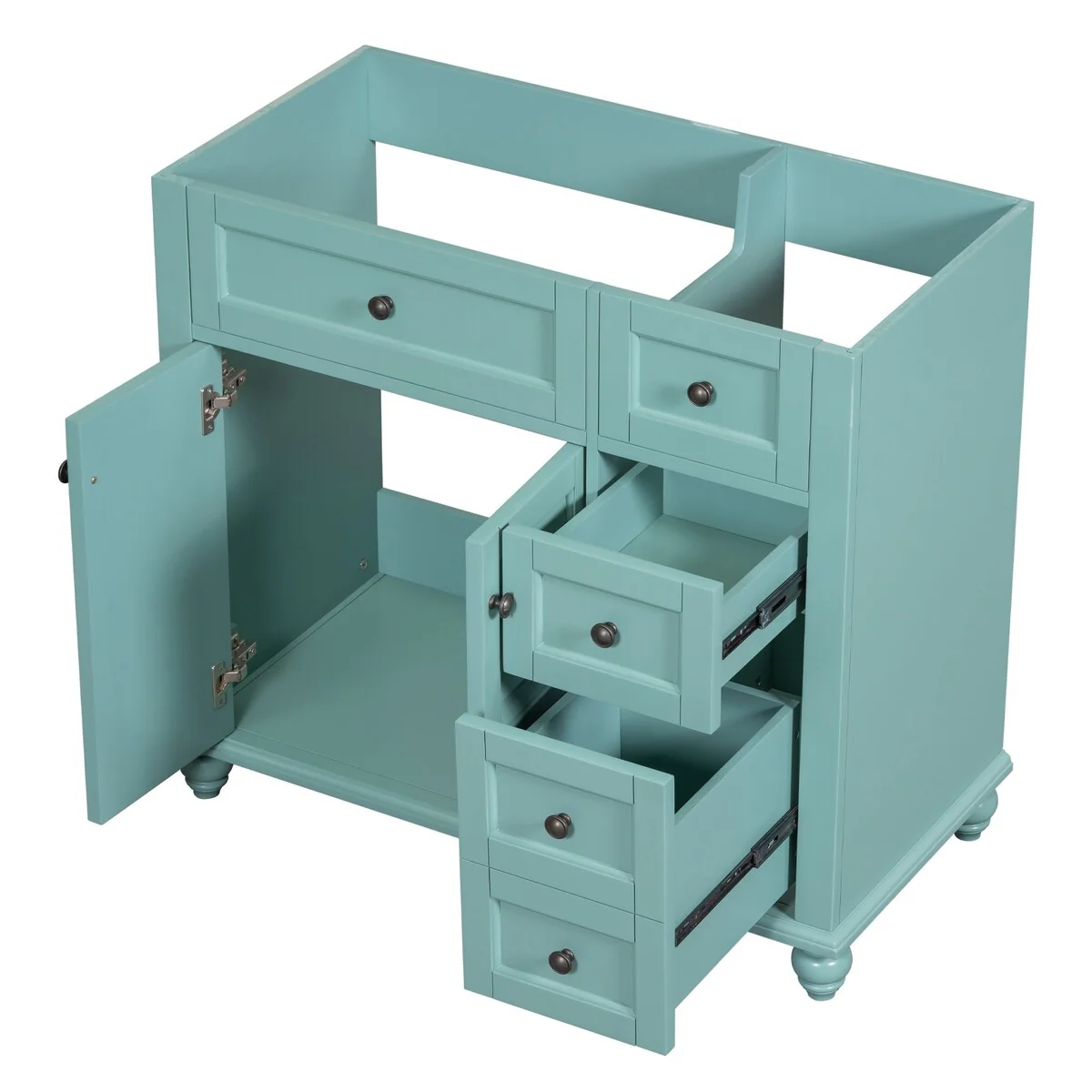 Solid Wood Frame Bathroom Storage Cabinet