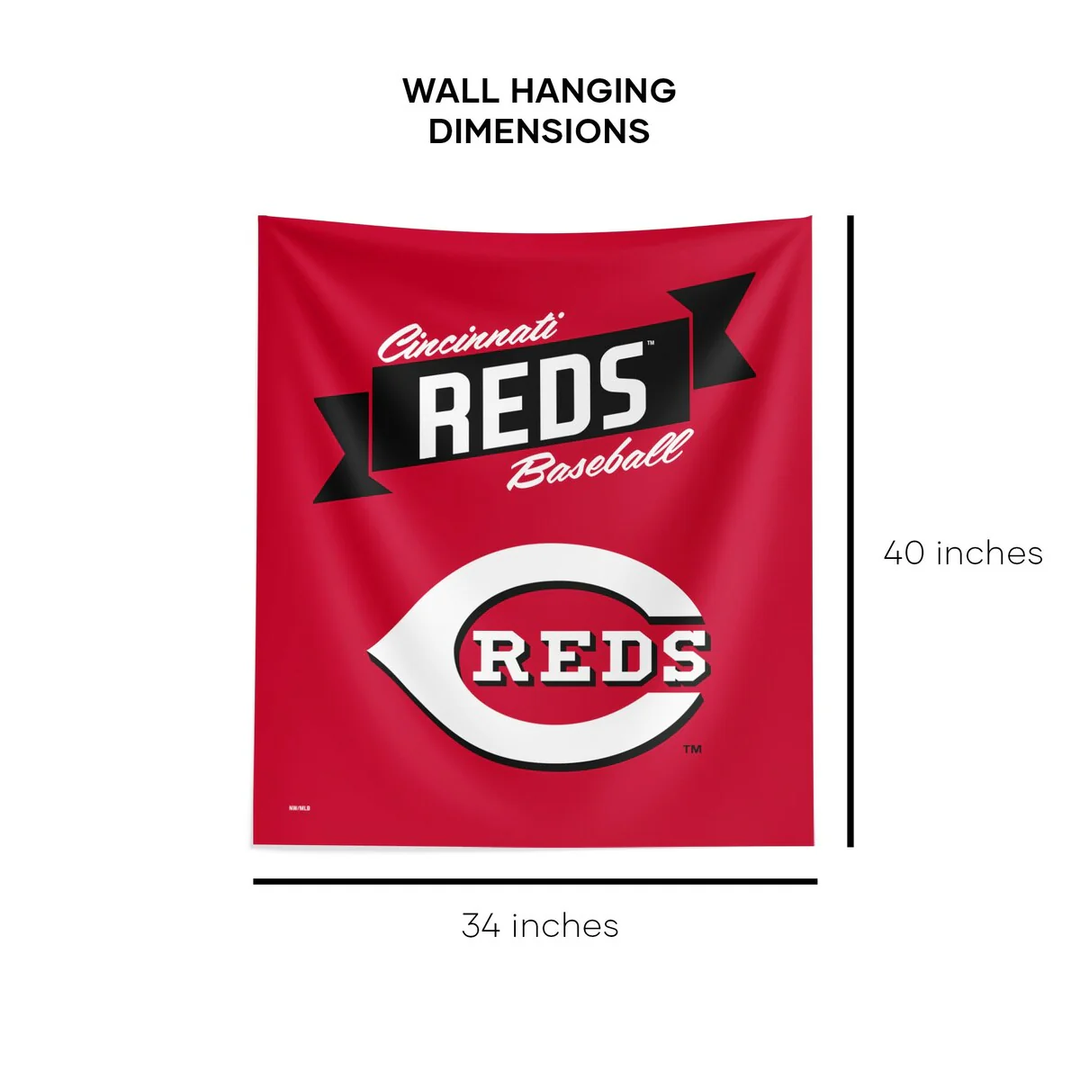MLB Premium Reds Printed Wall Hanging - 34