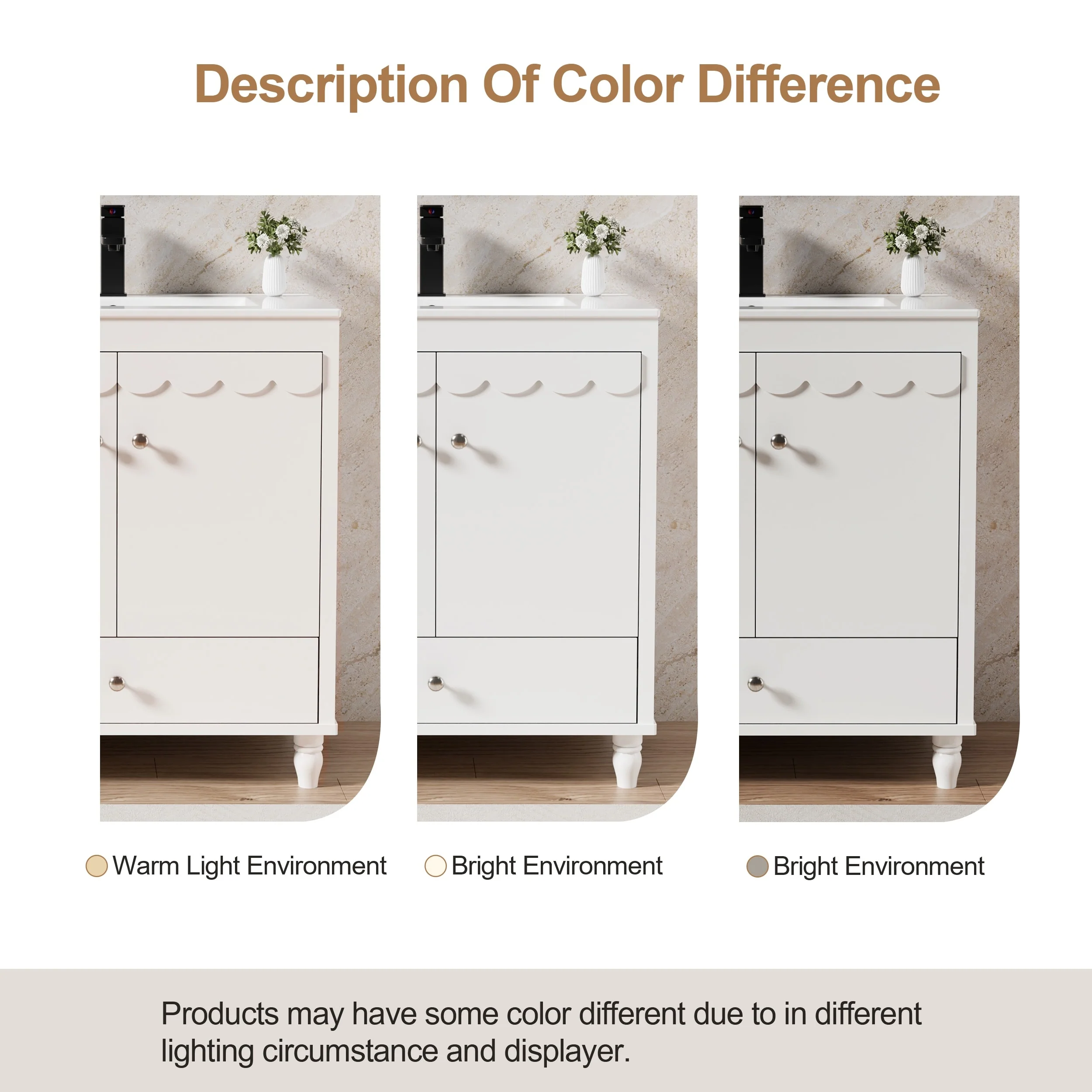 Lace Trim Freestanding Bathroom Vanity Set - Perfect for Bathrooms