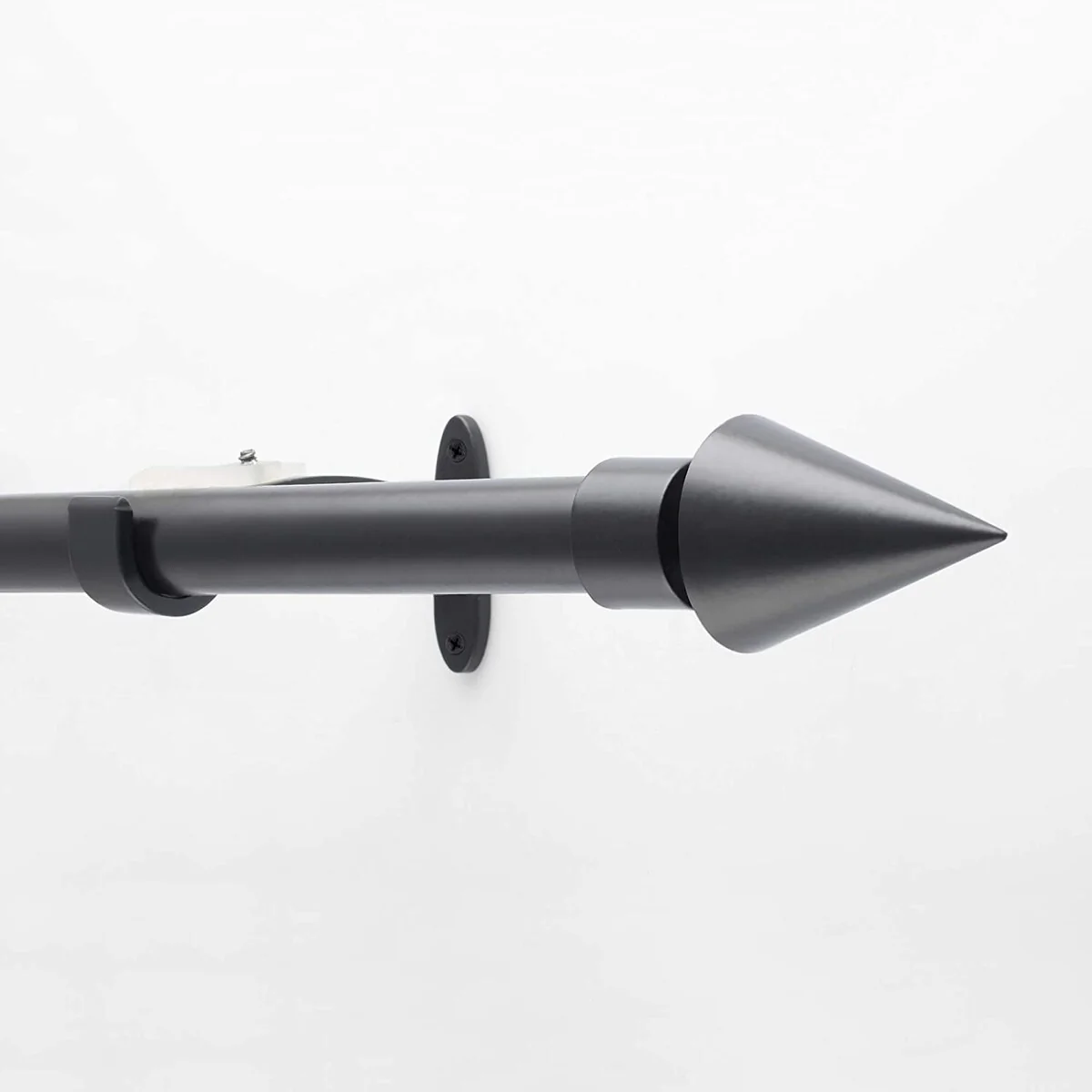 Deco Window 3/4 Inch Adjustable Curtain Rod for Windows & Doors Curtains with Conical Finials & Brackets Set