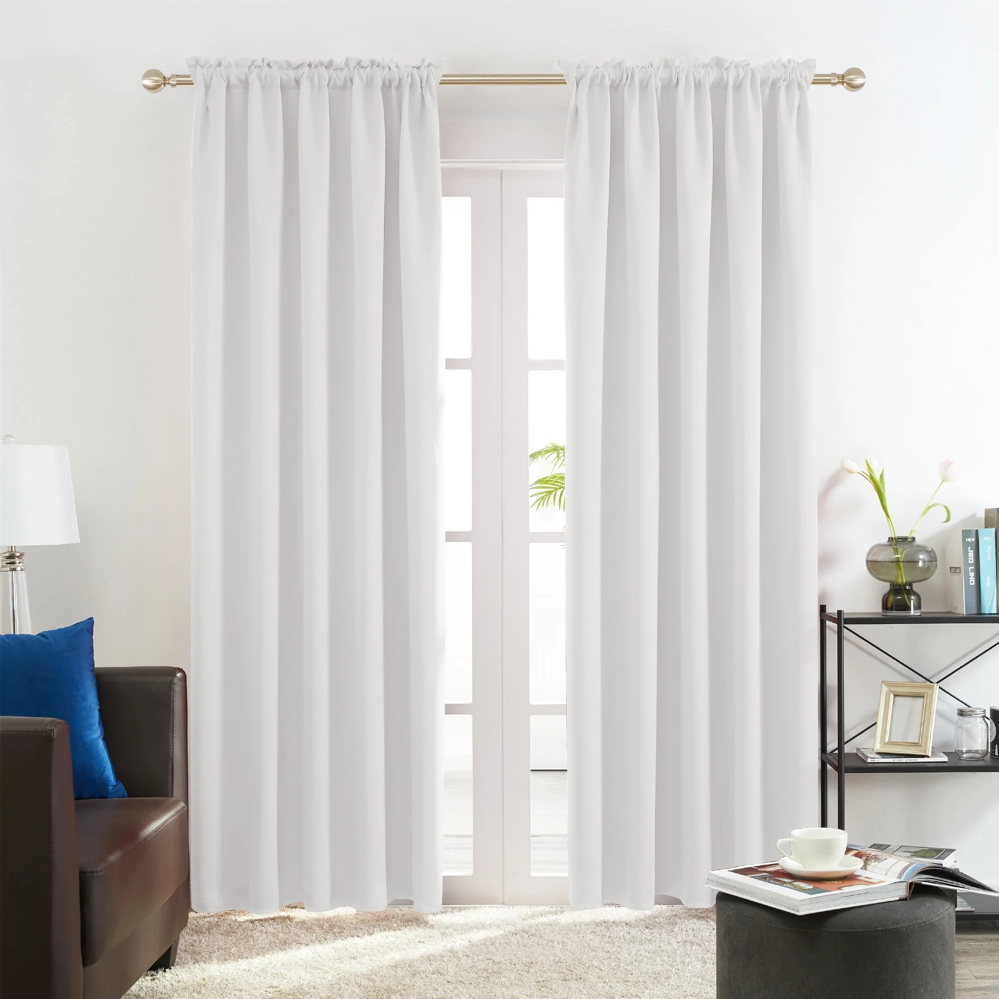 Deconovo Solid Rod Pocket Curtain Panel Pair (2 Panel)
