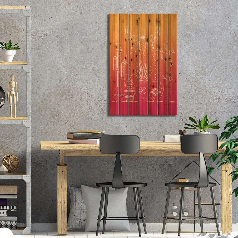Santa Fe Garden III Print On Wood by Cat Coquillette - Multi-Color