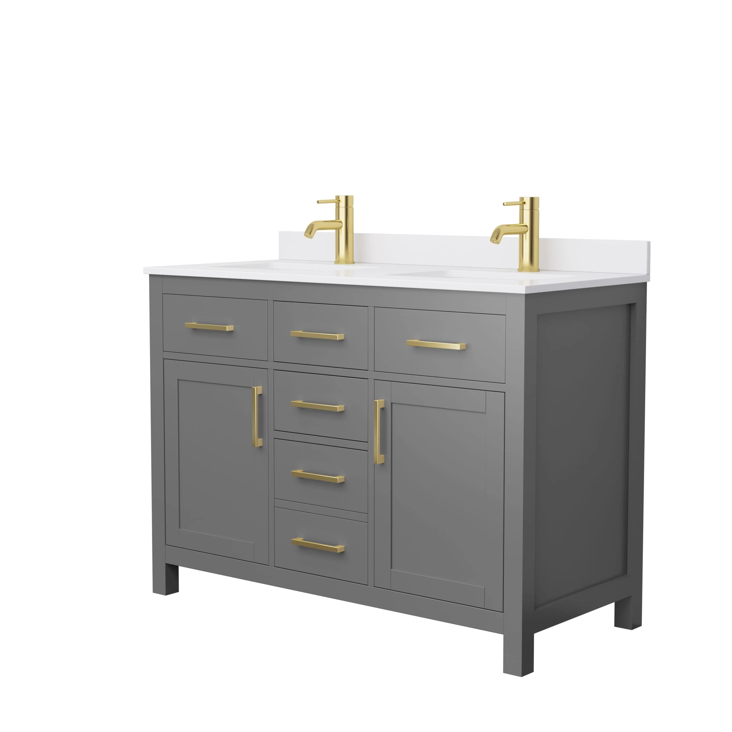 Beckett 48 Inch Double Vanity, Cultured Marble Top