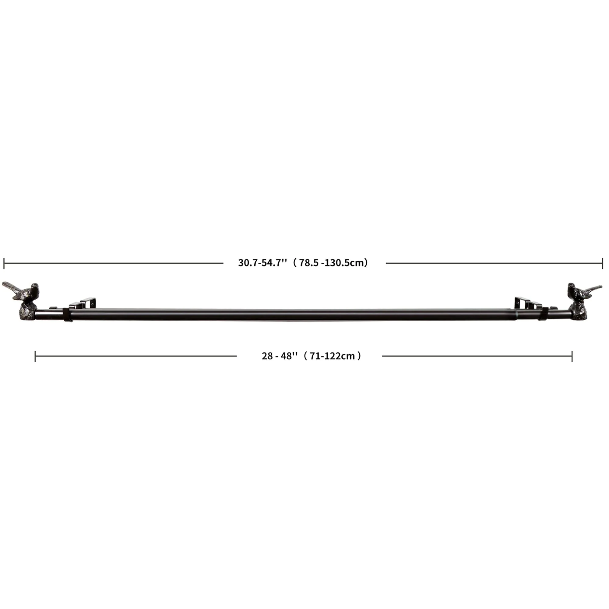 MERIVILLE 1-Inch Diameter Double Window Curtain Rod, Bird Finials