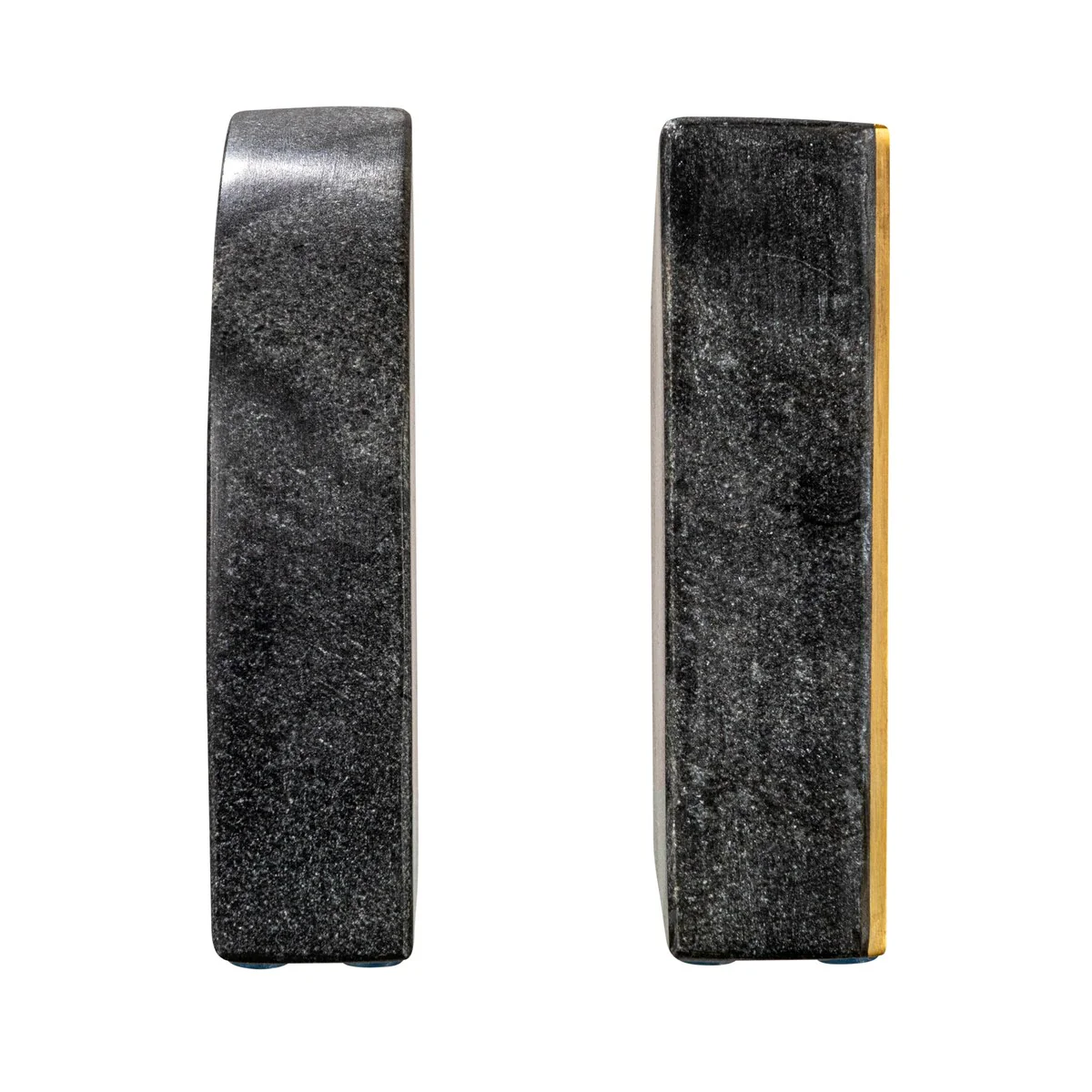 Arched Marble Bookends with Brass Detail - 5.5