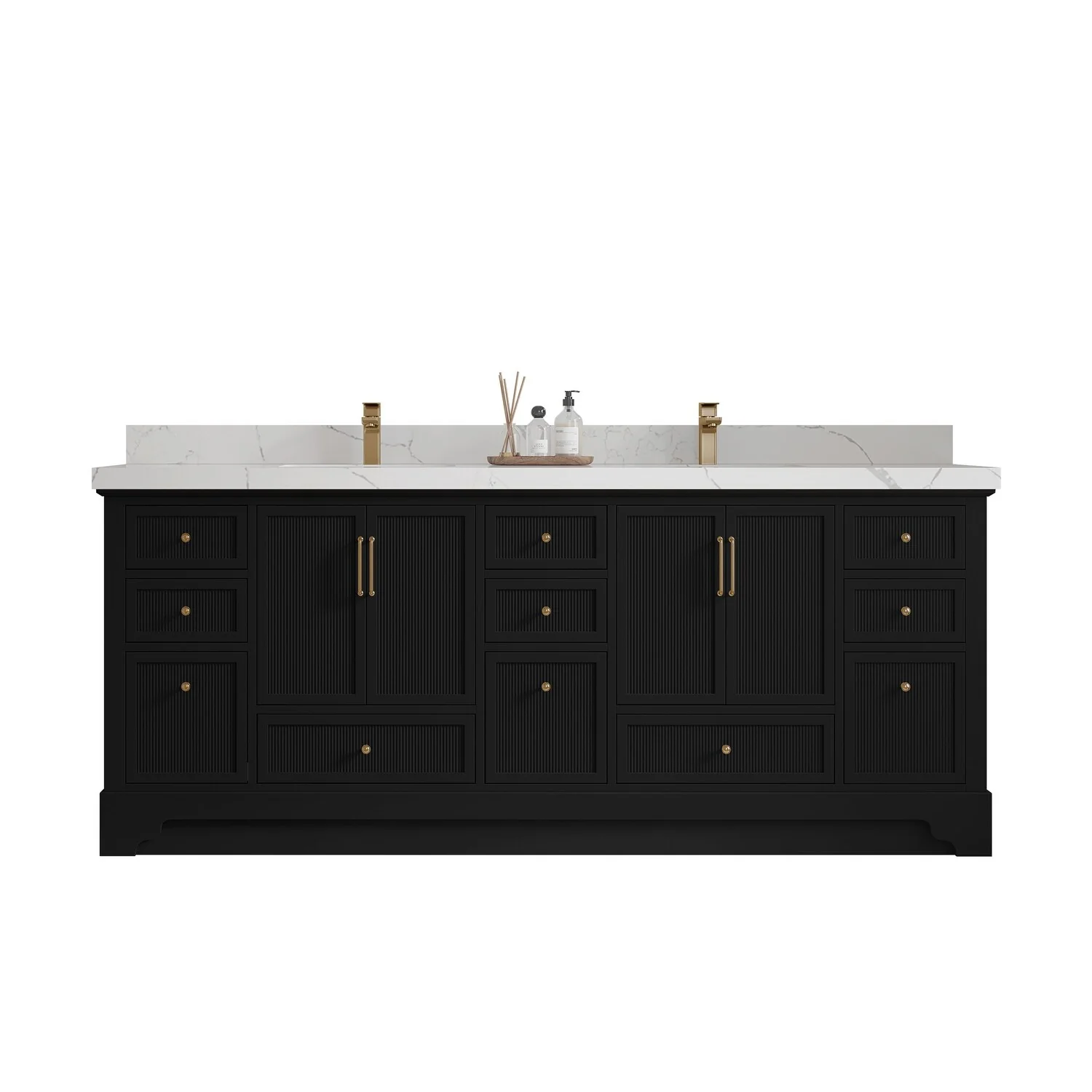 Willow Collections 84 in. W x 22 in. D Alys Double Bowl Sink Bathroom Vanity with Countertop
