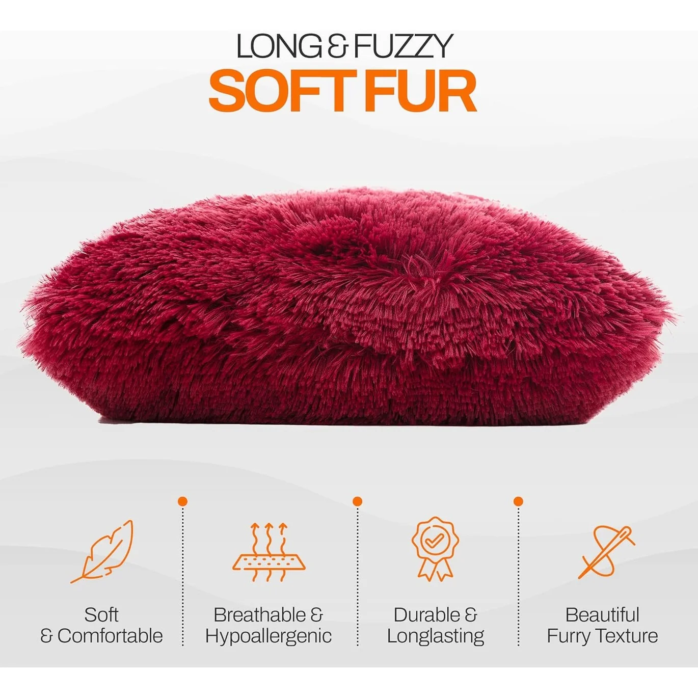 Cheer Collection Shaggy Long Hair Throw Pillows (Set of 2)