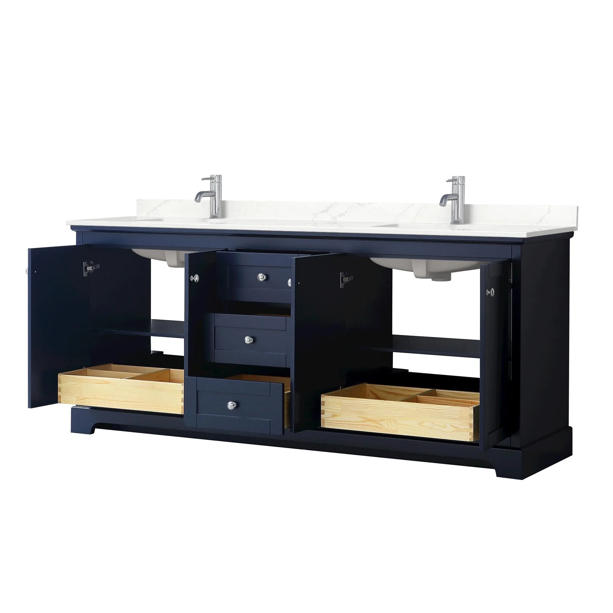 Avery 80-inch Double Vanity, Quartz Top