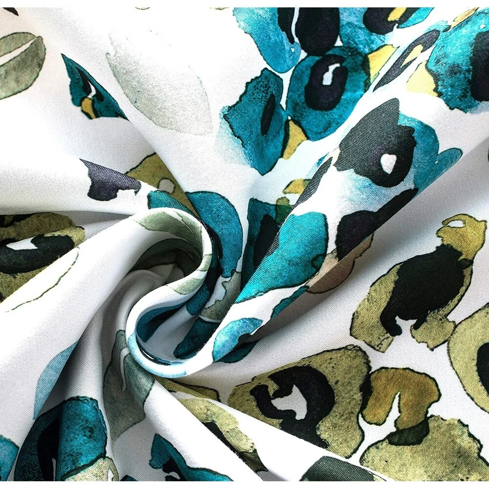 DriftAway Oliver Watercolor Flower Leaves Botanical Pattern Window Valance - 52'' Width X 18''Length - 52'' Width X 18''Length