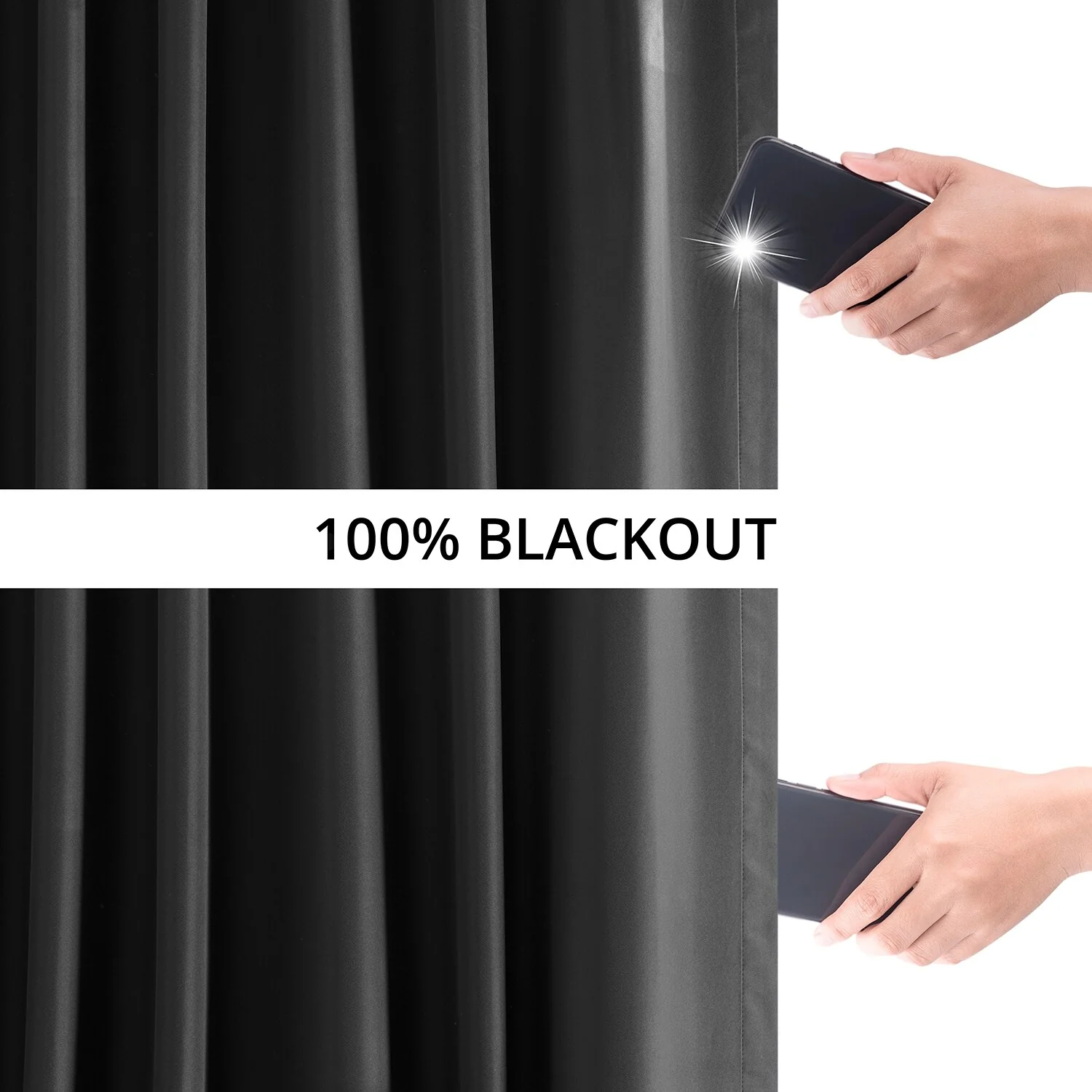 Exclusive Fabrics Essential Polyester Solid Blackout Curtains - Thermal Insulated Window Curtains Rod Pocket (Single Panel)