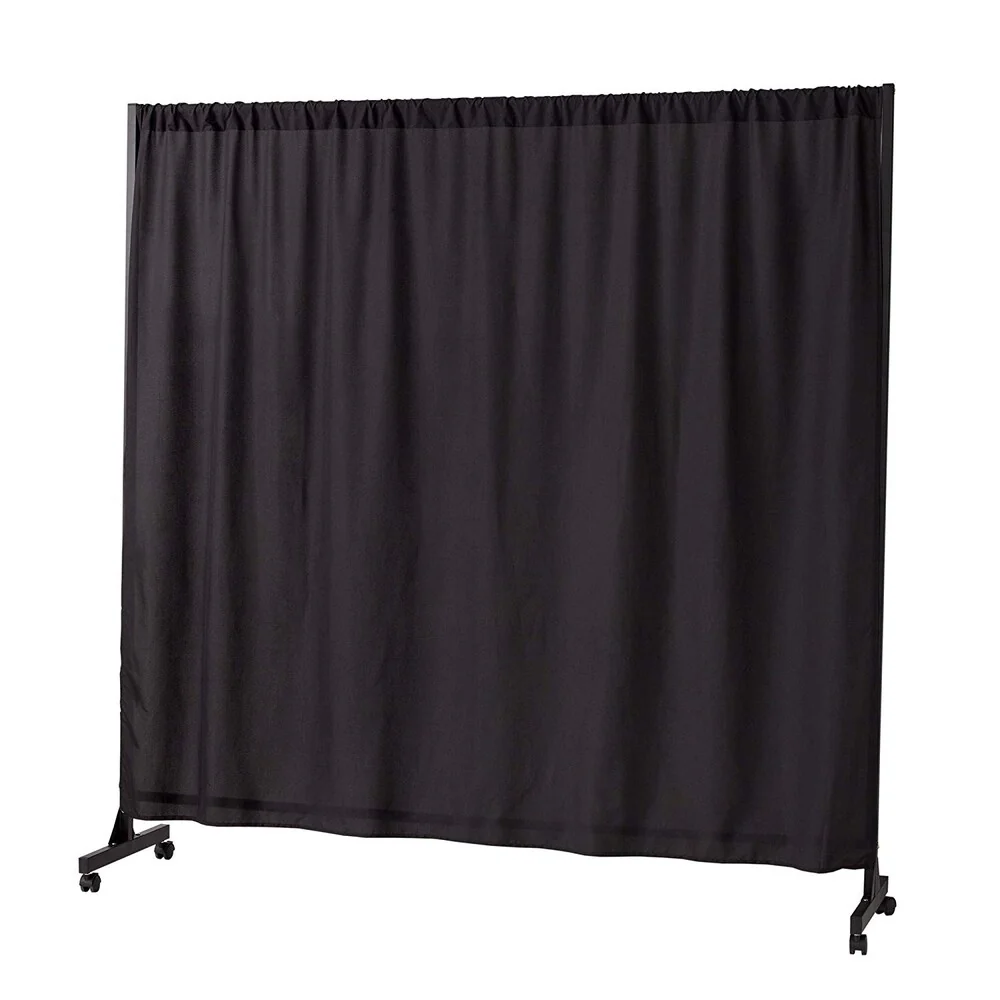 Don't Look At Me - Expandable Privacy Room Divider - Black Frame with Black Fabric - 18.11
