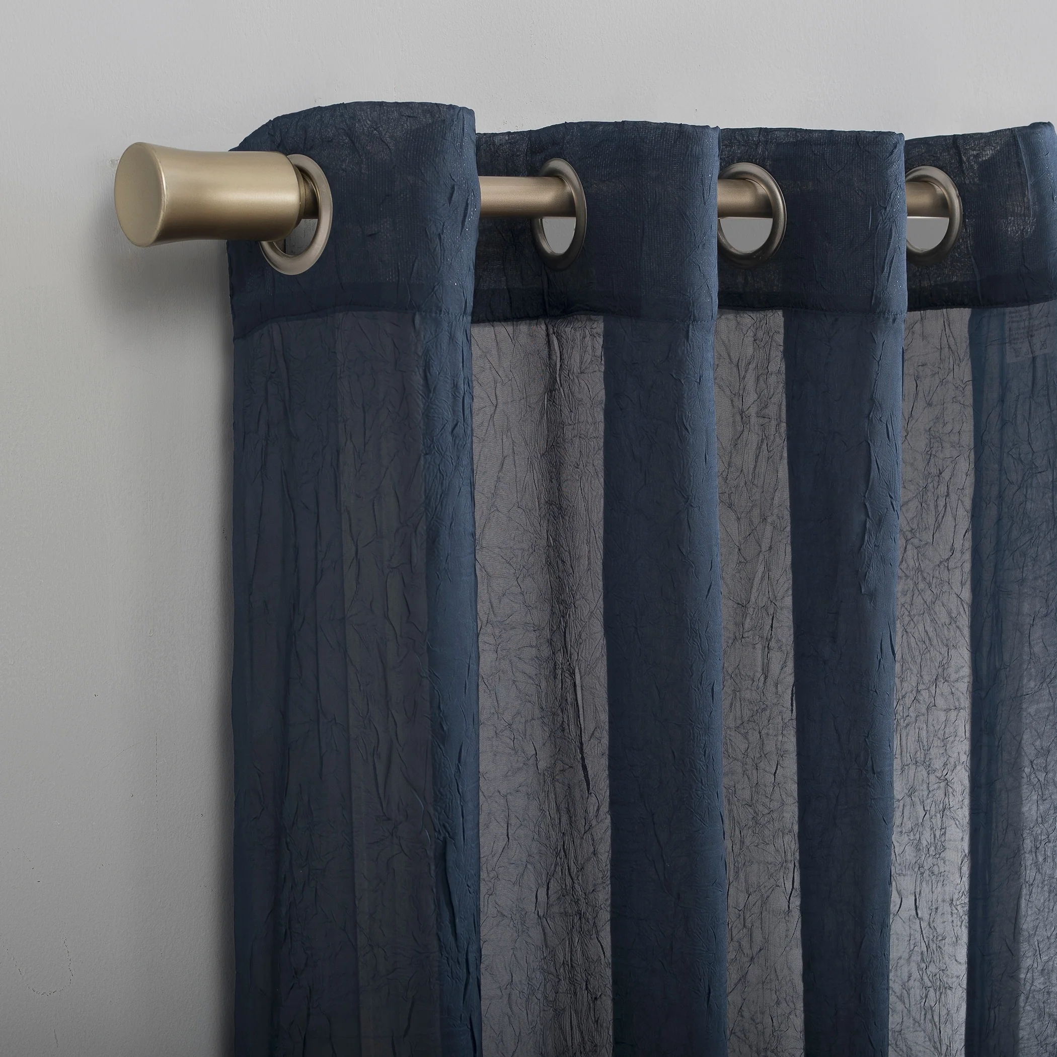 No. 918 Erica Crushed Voile Sheer Grommet Curtain Panel, Single Panel