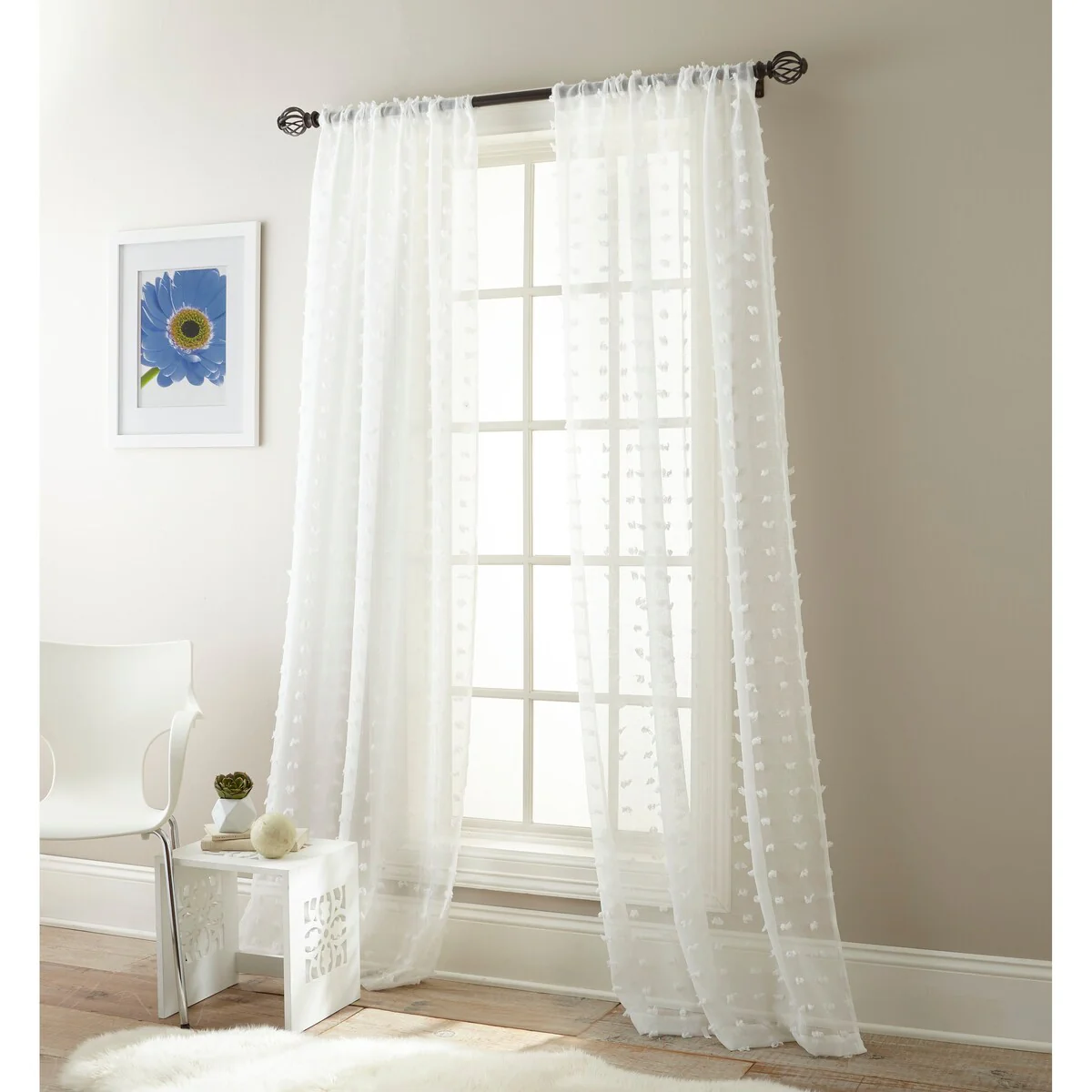 Grand Avenue Linda Sheer Window Curtain Panel Pair