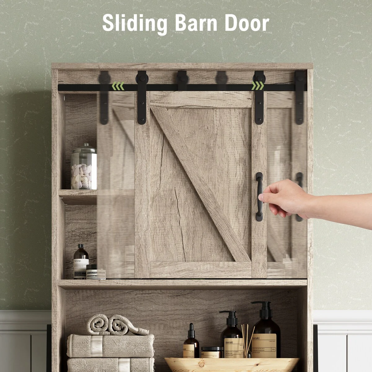 Over-The-Toilet Storage Cabinet Bathroom Organizer with Adjustable Shelf