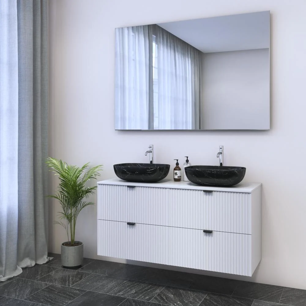 Nicole 4S 120 Double Sink Floating Bathroom Vanity (48