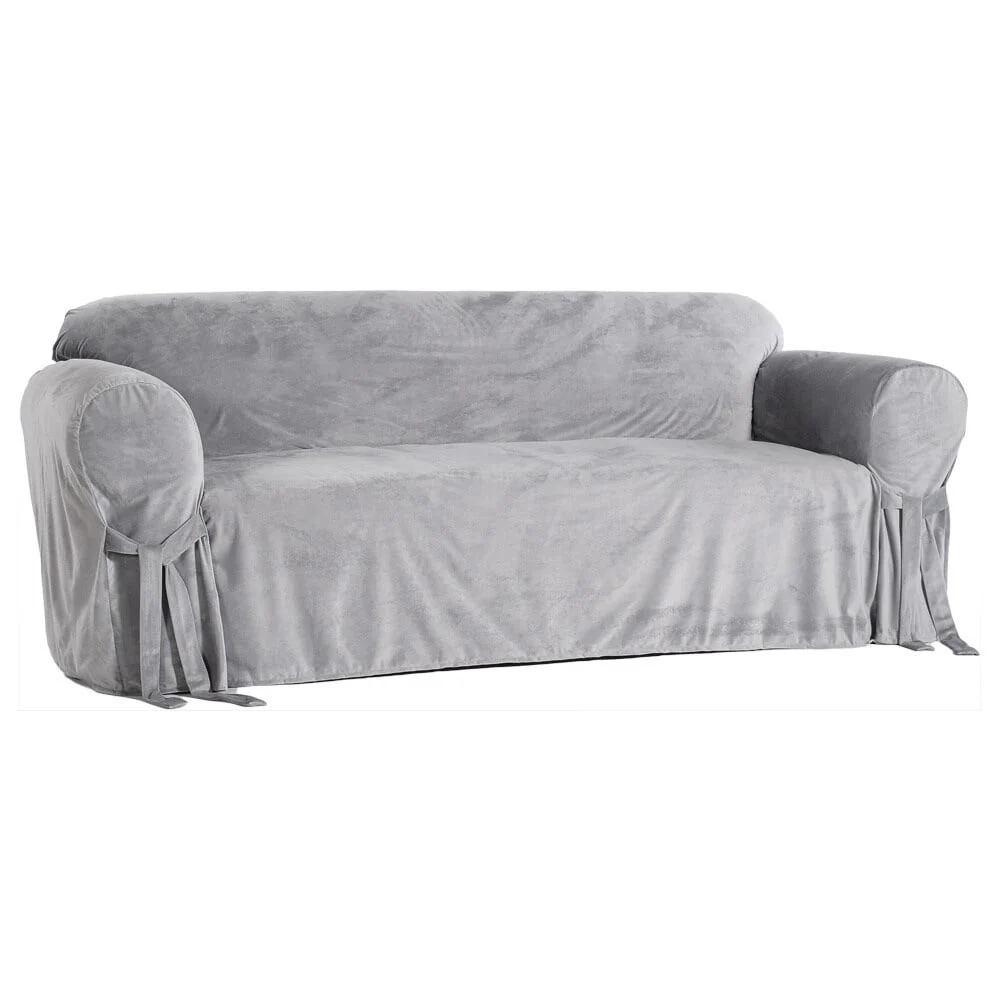 Classic Slipcovers Microfiber Velvet Loveseat Slipcover