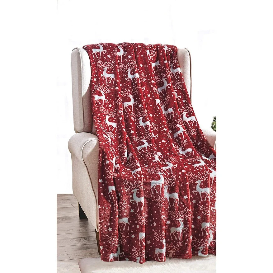 NobleHouse Velvet Touch Holiday Throw Fleece Blanket (50