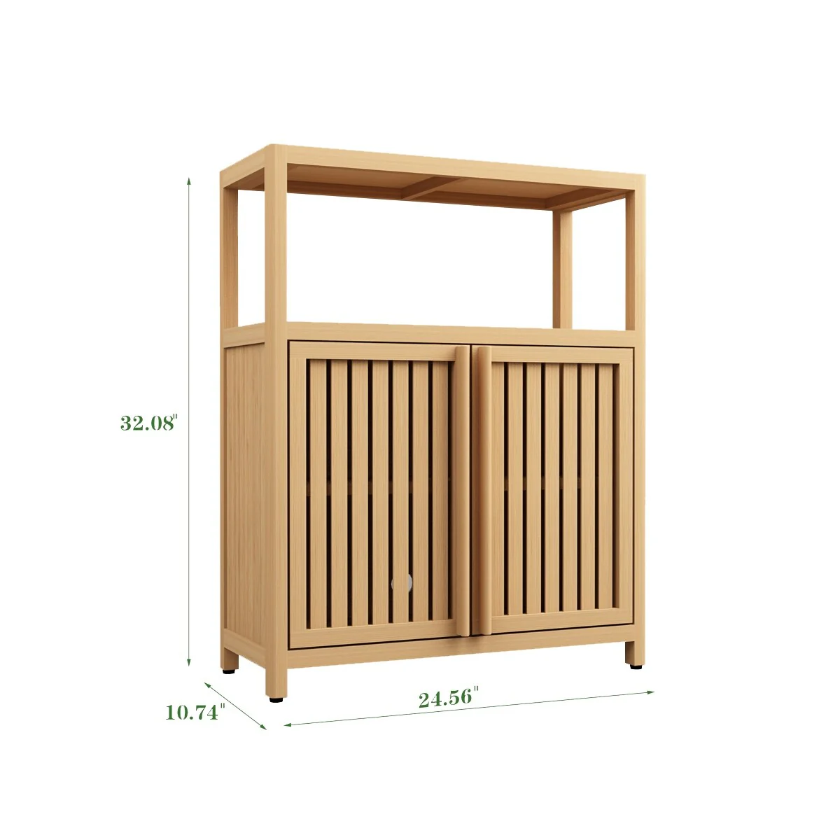 Large Capacity Bamboo Storage Cabinet Furniture With Shelves