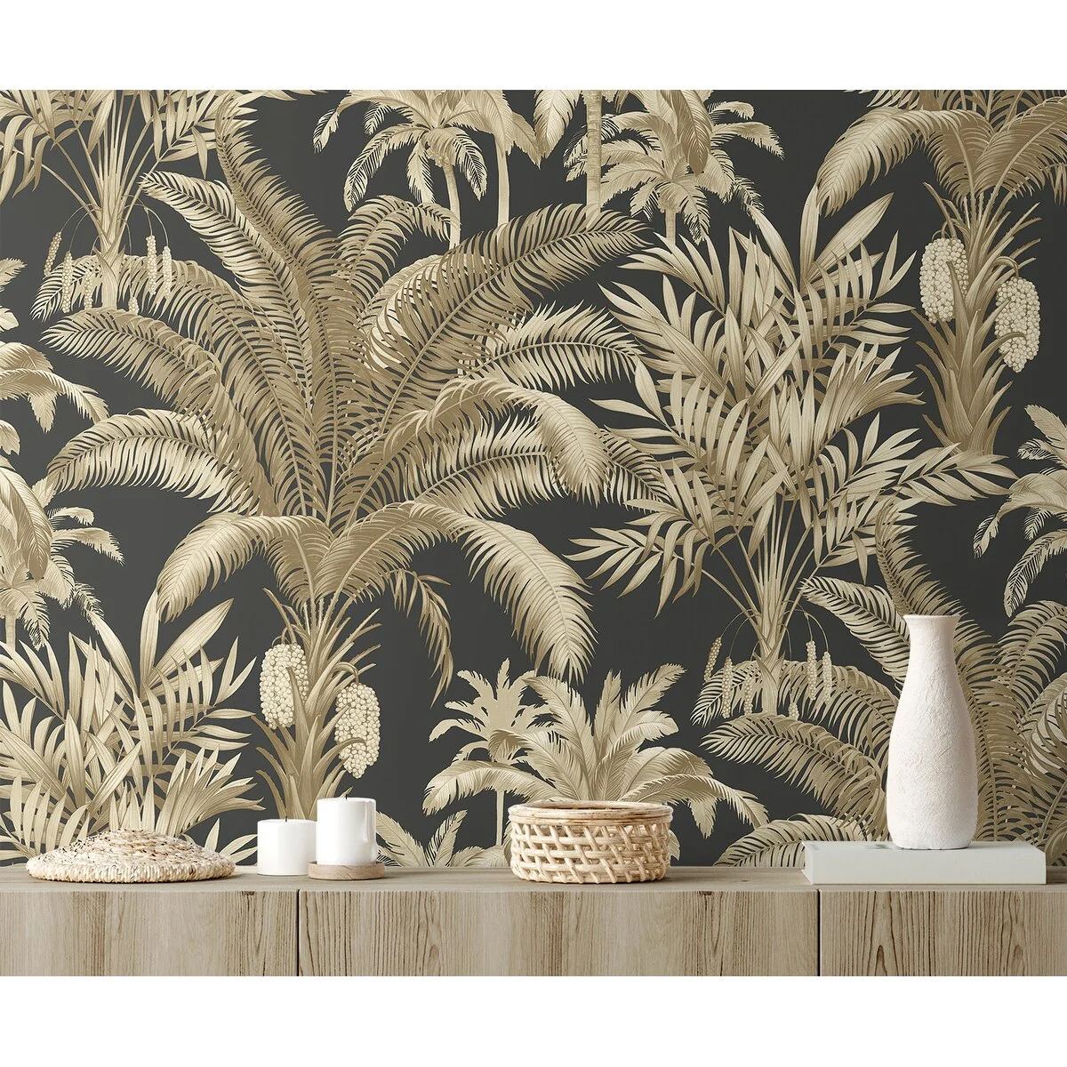 Seabrook Designs Tropical Palm Beach Prepasted Wallpaper - 20.5 in. W x 33 ft. L