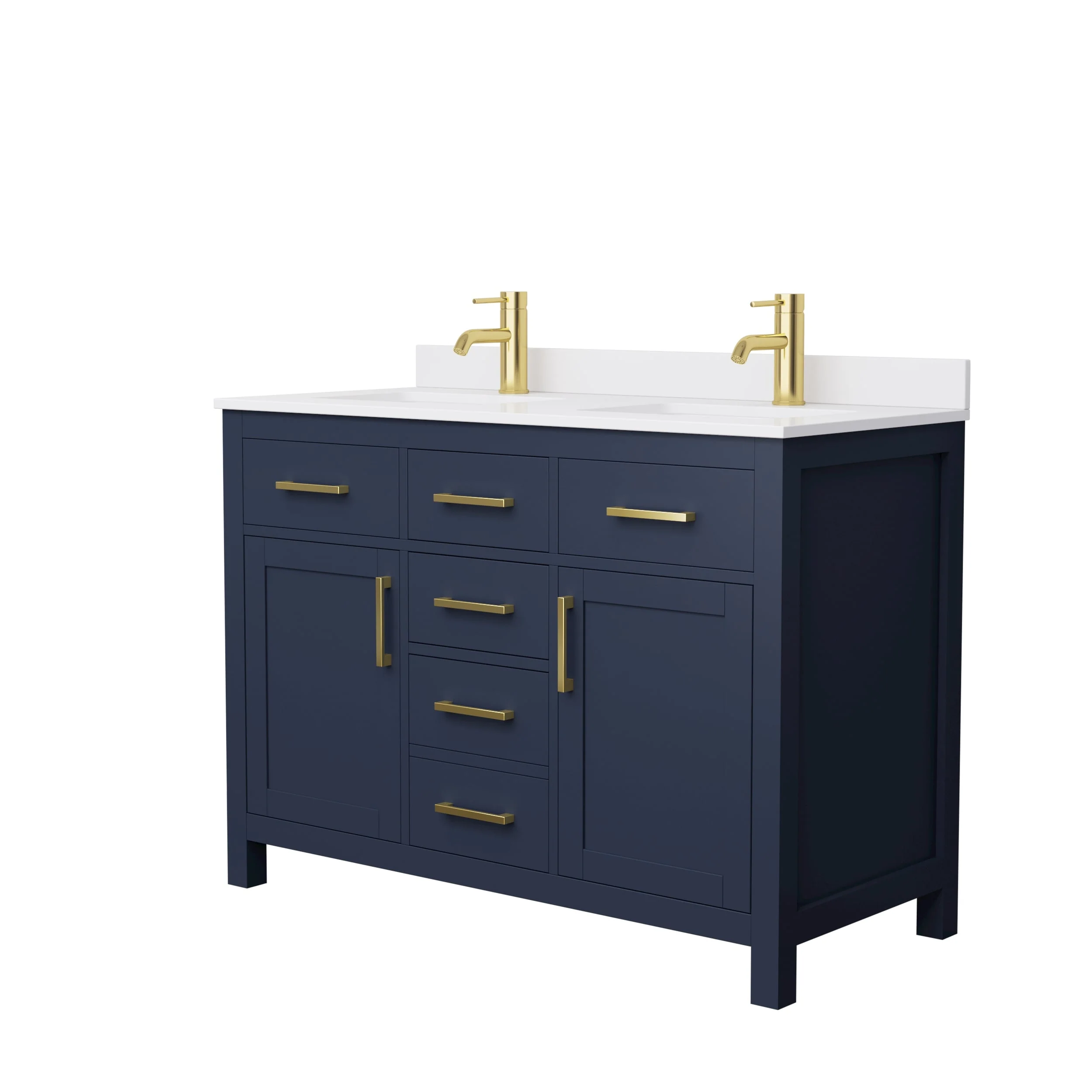 Beckett 48 Inch Double Vanity, Cultured Marble Top