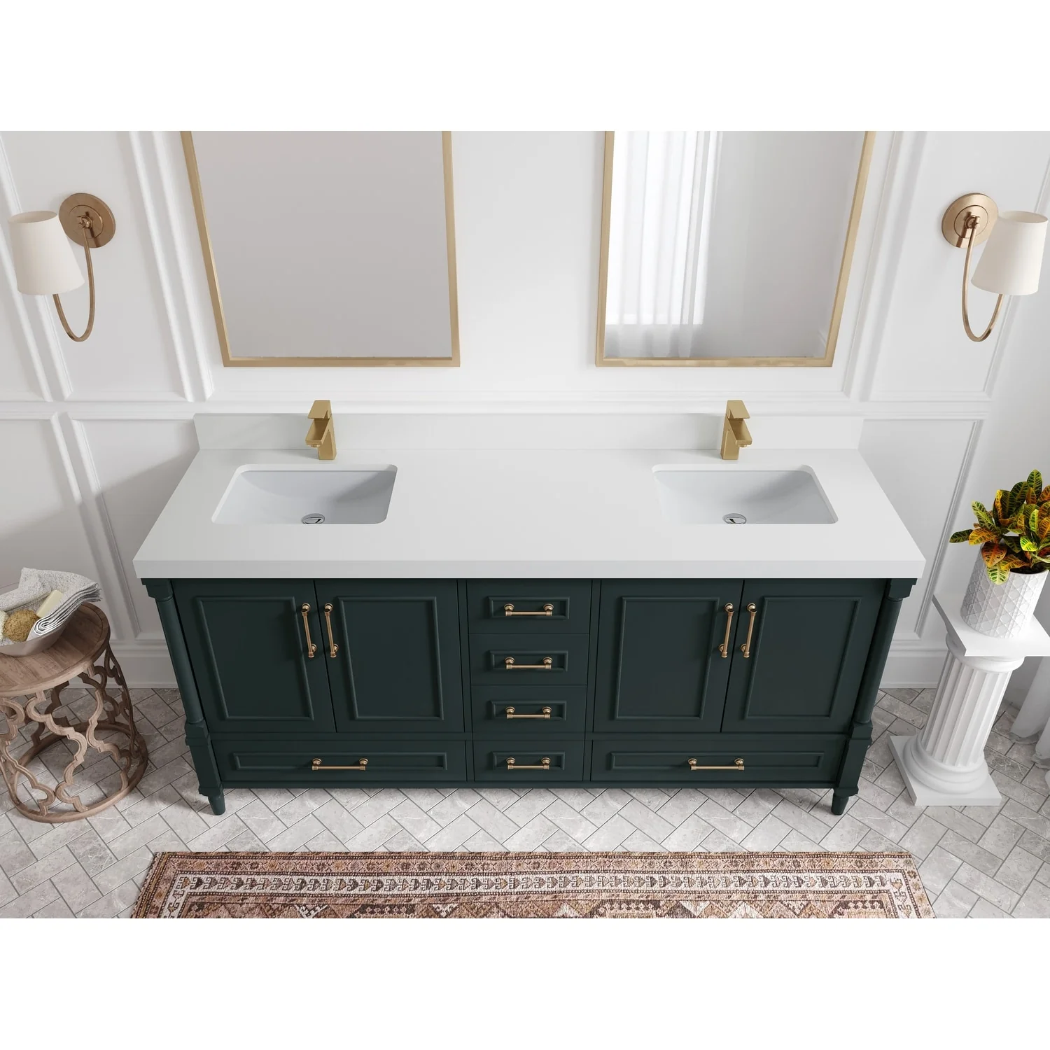 Willow Collections 72 in. W x 22 in. D Aberdeen Double Sink Bathroom Vanity with Countertops