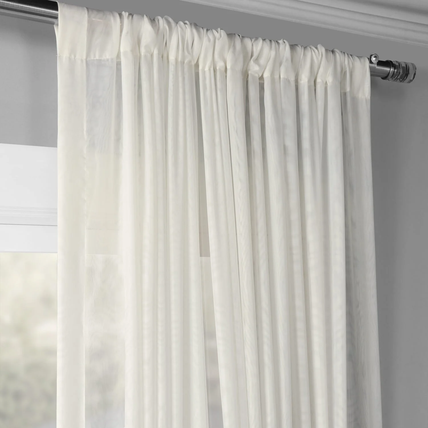 Exclusive Fabrics Extra Wide Double Layer Sheer Curtains (1 Panel) - Elegant Window Treatment