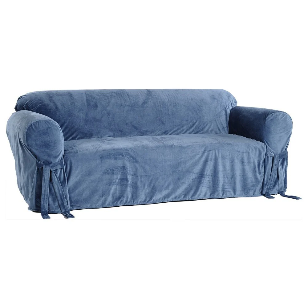 Classic Slipcovers Microfiber Velvet Loveseat Slipcover