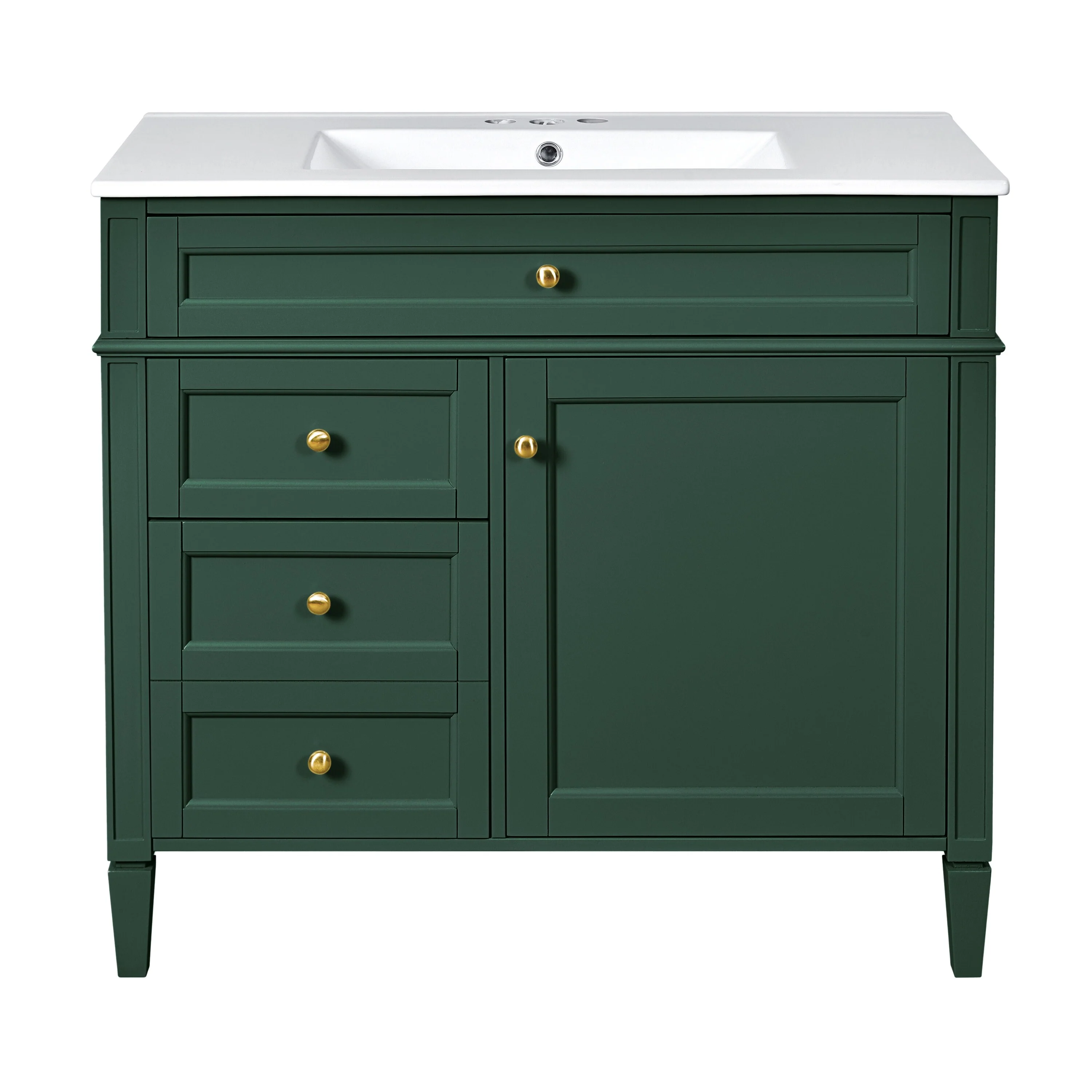 Bathroom Vanity with Single Sink, Bathroom Vanities with 2 Drawers, Bathroom Storage Cabinet with 1 Tip-Out Drawer and 1 Door