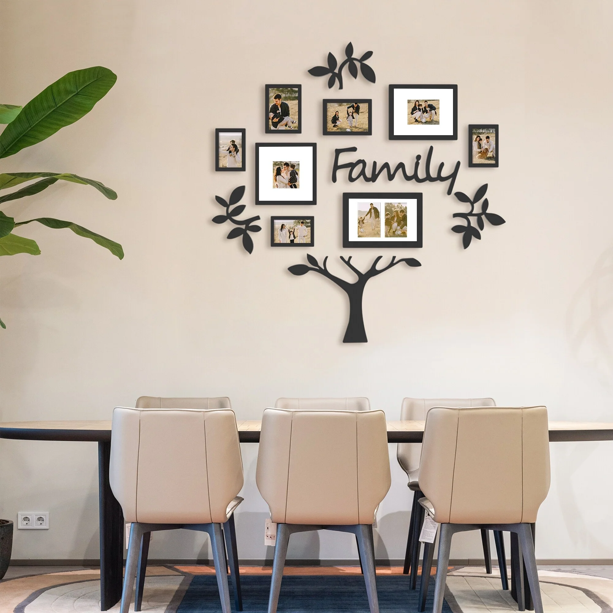 Contemporary Black Tree-Shaped PVC Photo Frame Composition by Jerry & Maggie