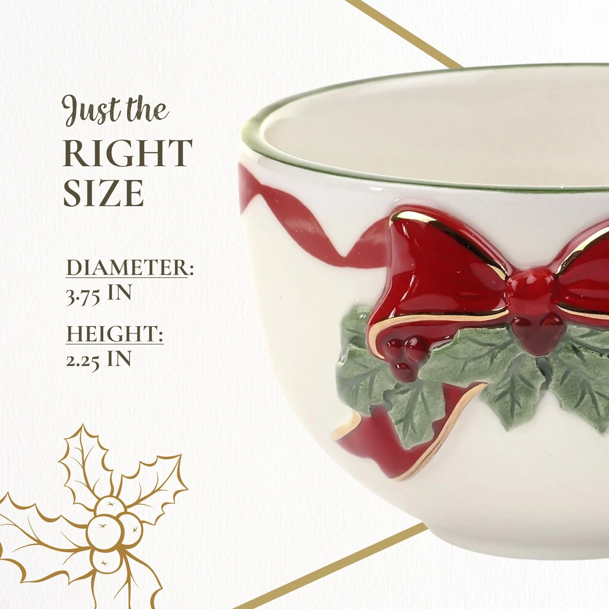 Spode Christmas Tree Ribbons Tea Light - 2.25