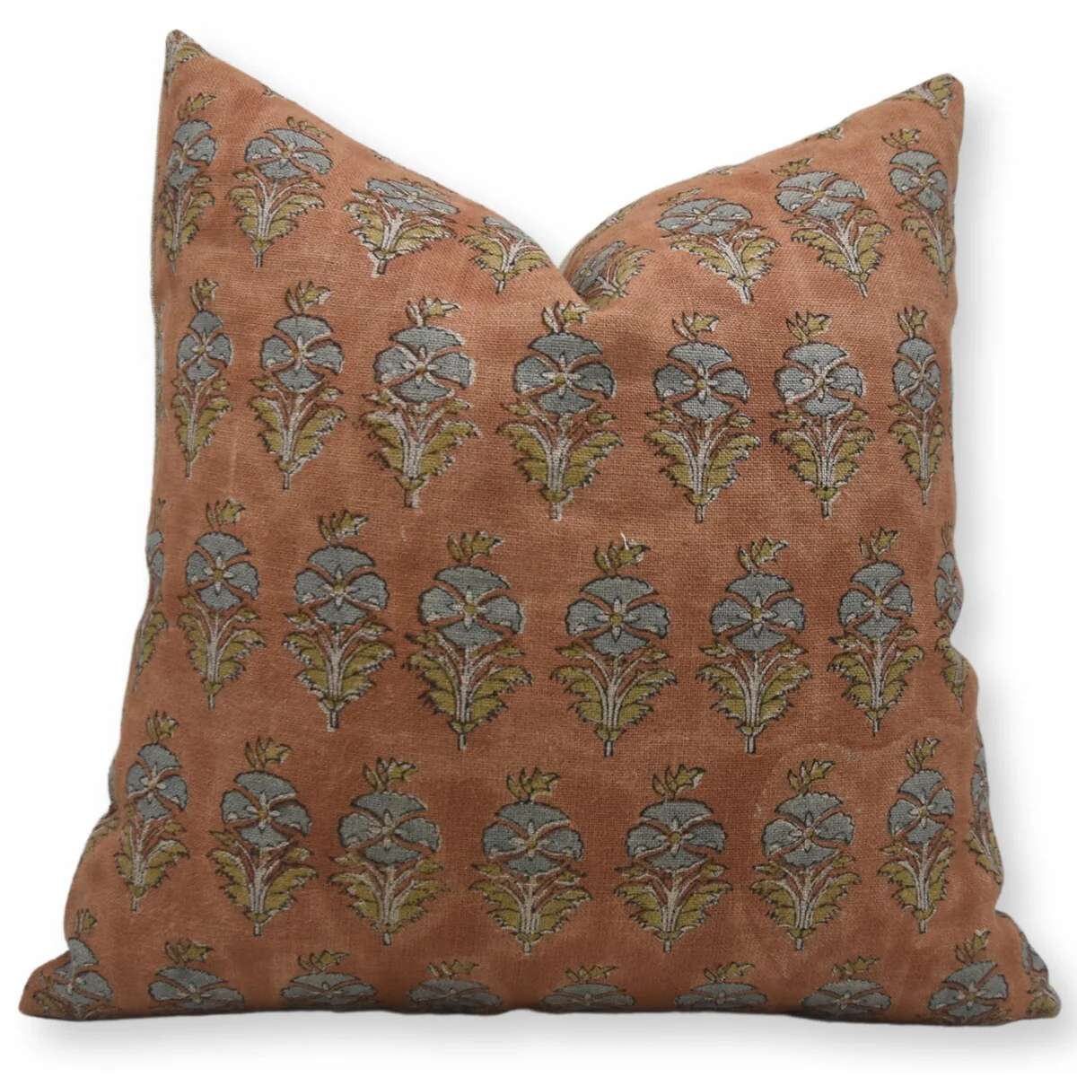 Linen Square Block print pillow Cover - Mormukut