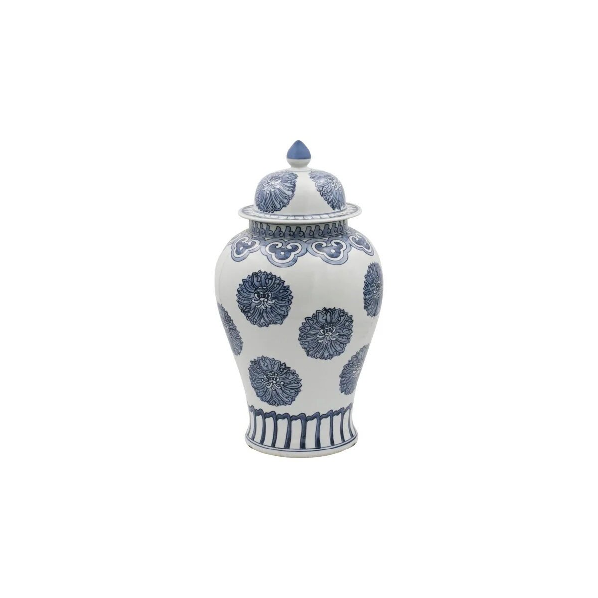 Multi Flowers Temple Decorative Jar