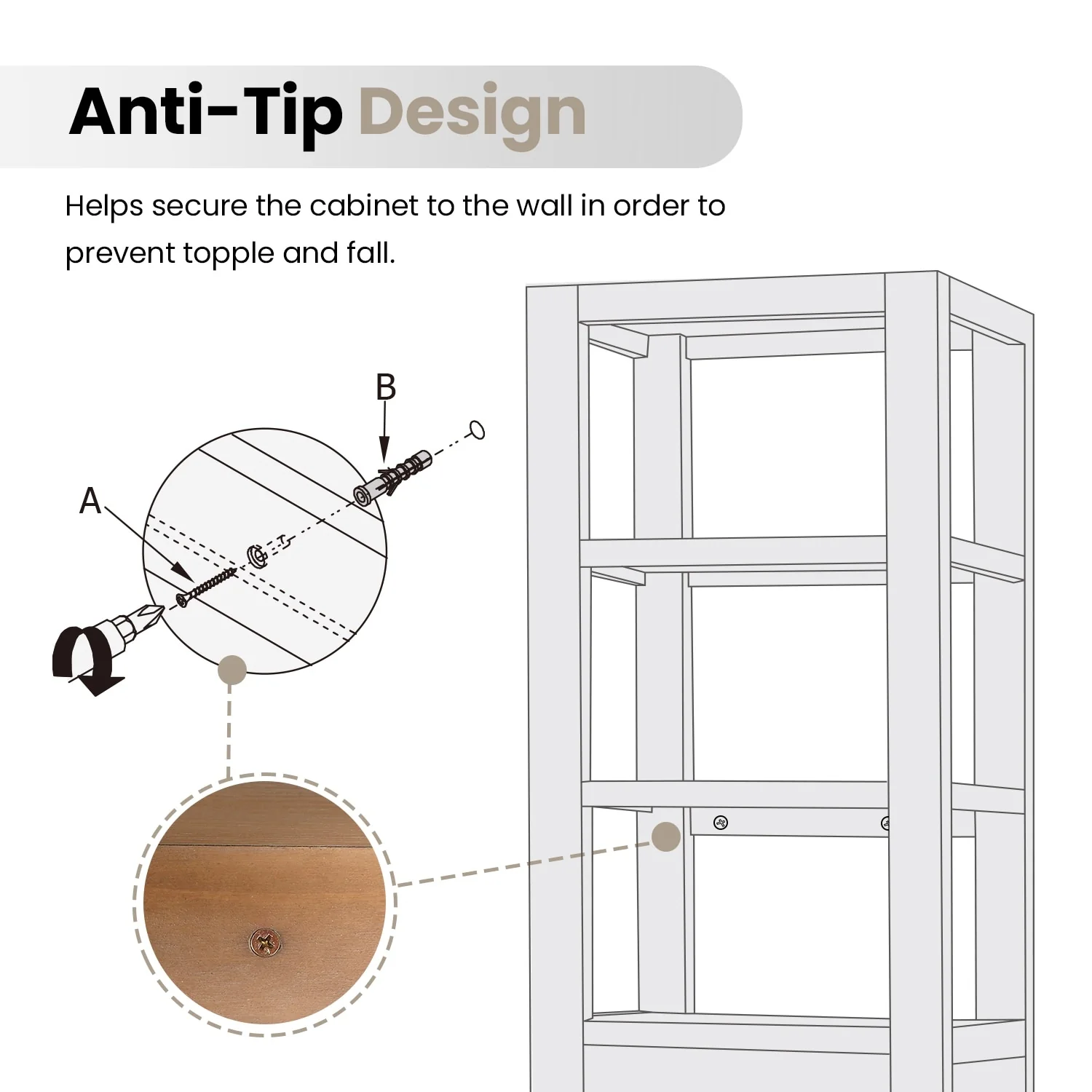 Leon 22 in. Storage Cabinet for Bathroom, Kitchen and Living Room