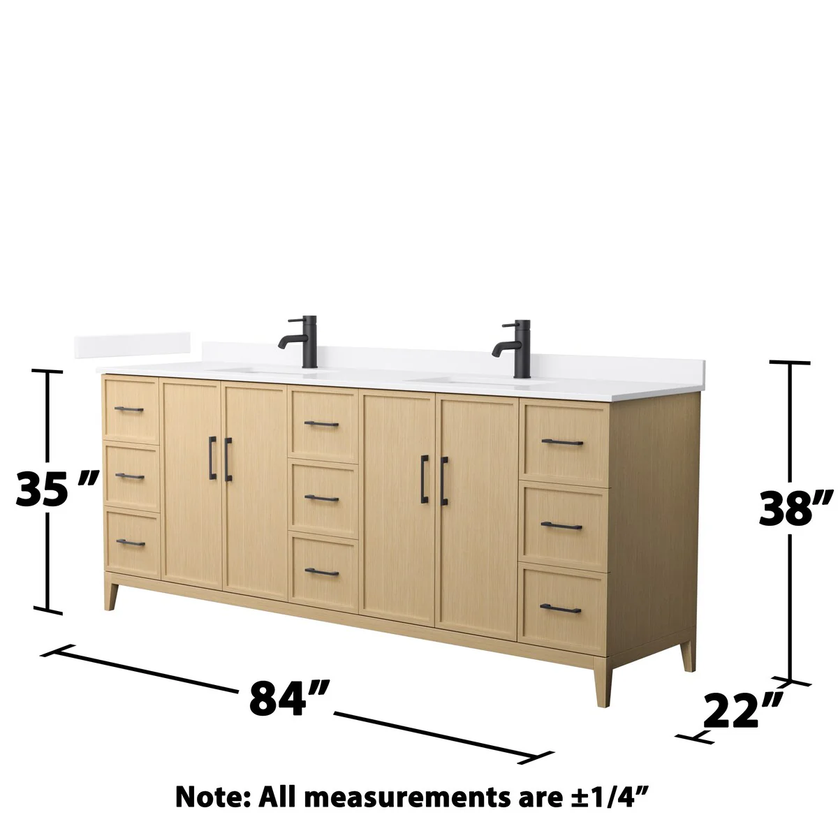 Elan 84-inch Double Vanity, Single Hole Quartz Top