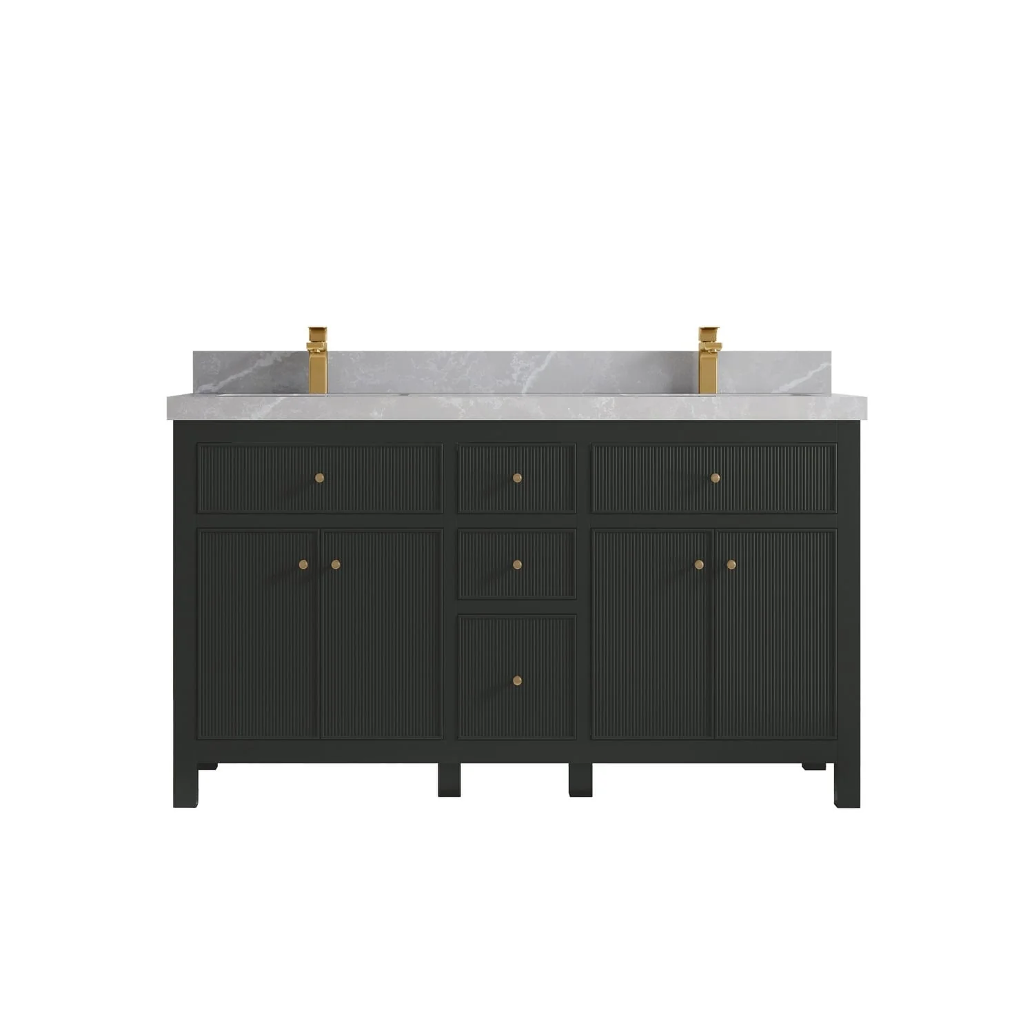 Willow Collections 60 in. W x 22 in D. Sonoma Free Standing Reeded Double Sink Bathroom Vanity with Countertop