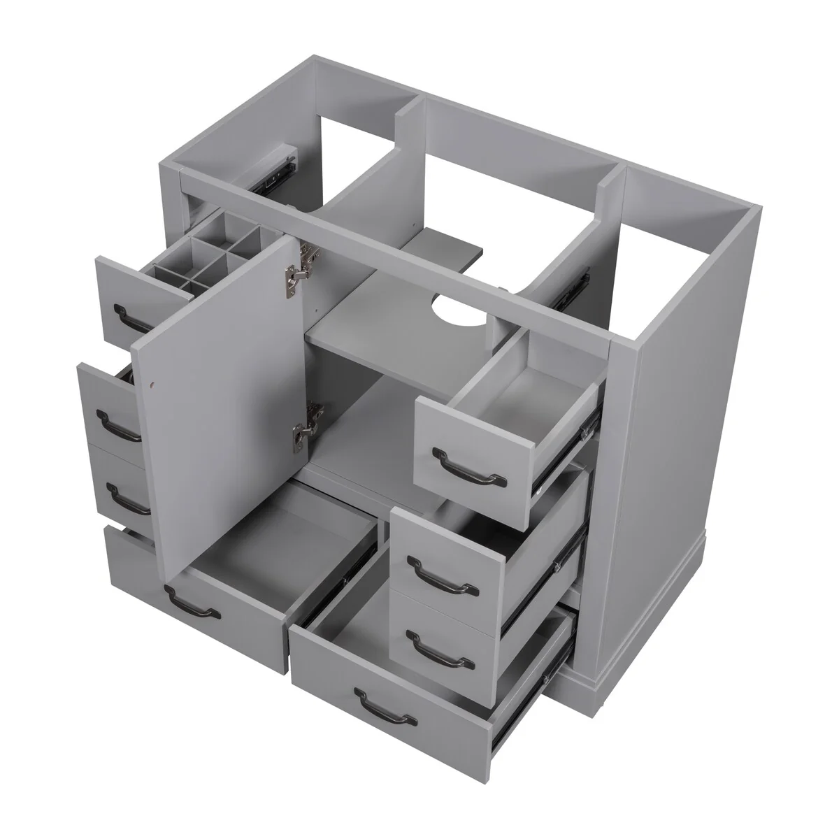 Bathroom Vanity Cabinet with Multi-Functional Drawer and Adjustable Shelf