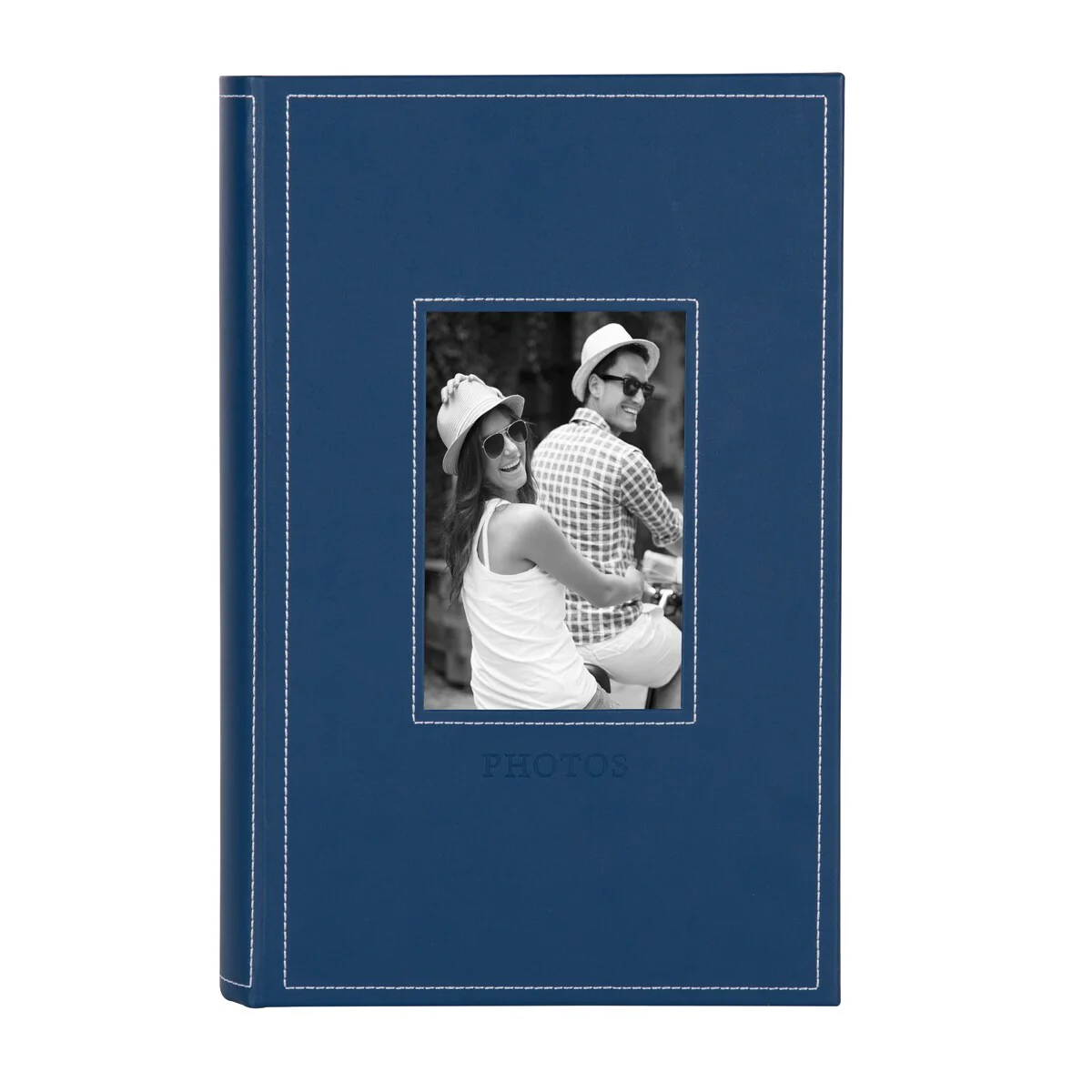 DesignOvation Debossed Black Faux Leather Photo Album (Pack of 4)