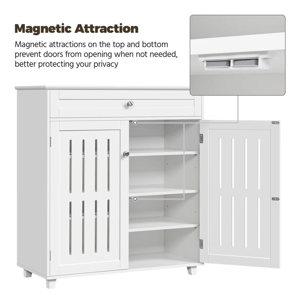 Yaheetech 4 Tier Shoe Storage Cabinet 1 Drawer Closed Adjustable Shoes Rack - 31 x 15 x 34'' (L x W x H)