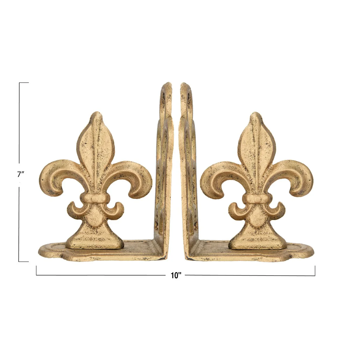Decorative Fleur de Lis Bookends, Set of 2