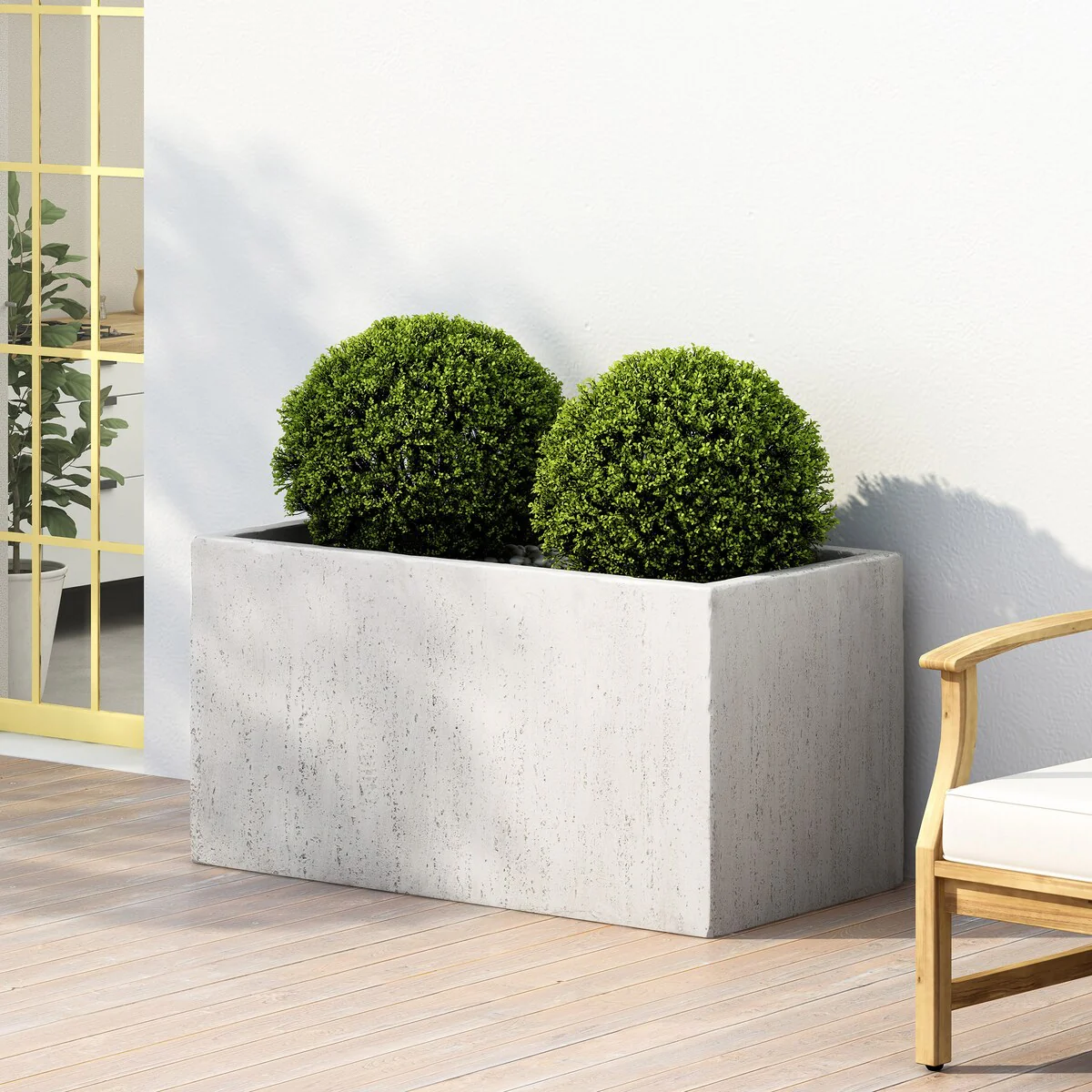 Outdoor Large Square Mgo Planter