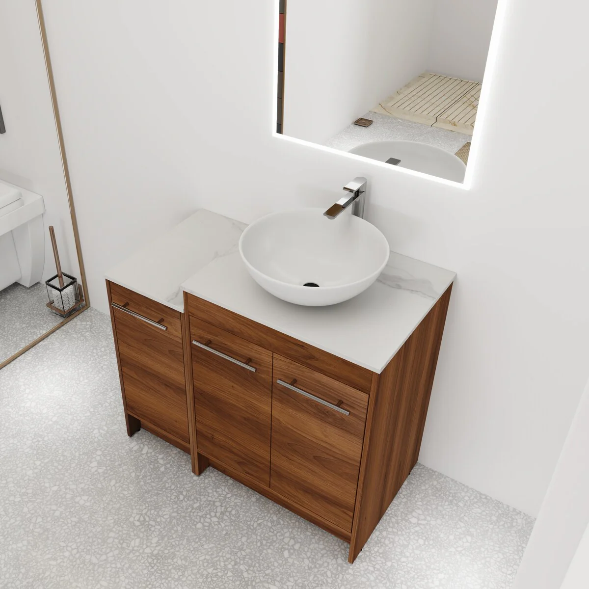 Bathroom Vanity With Sink In 24/36/48/60 Inch, Freestanding Bathroom Vanity With Soft Close Door