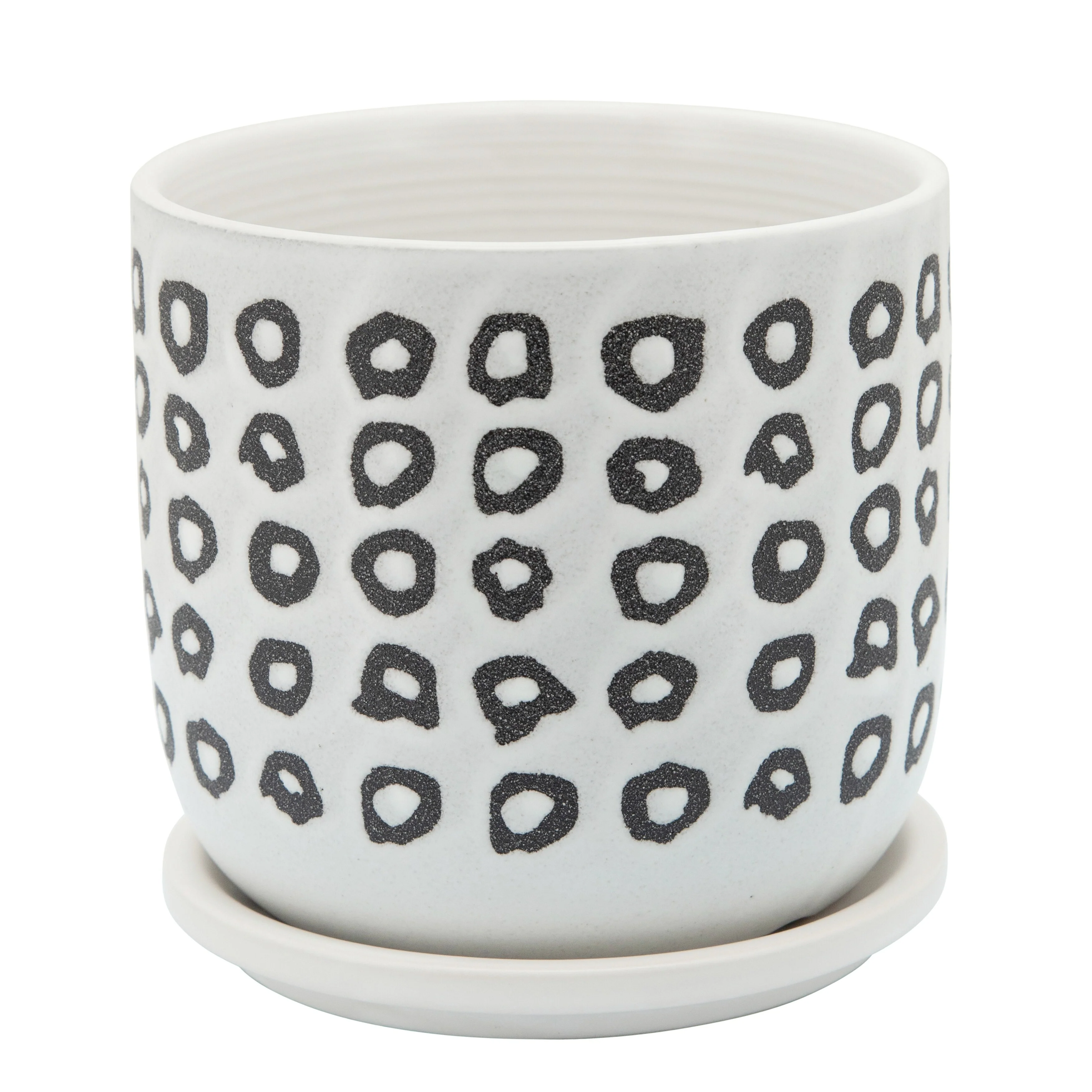 Sagebrook Home Ceramic Planter Pots with Saucers