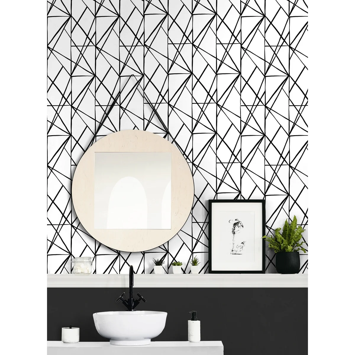 NextWall Quartz Geo Peel and Stick Wallpaper