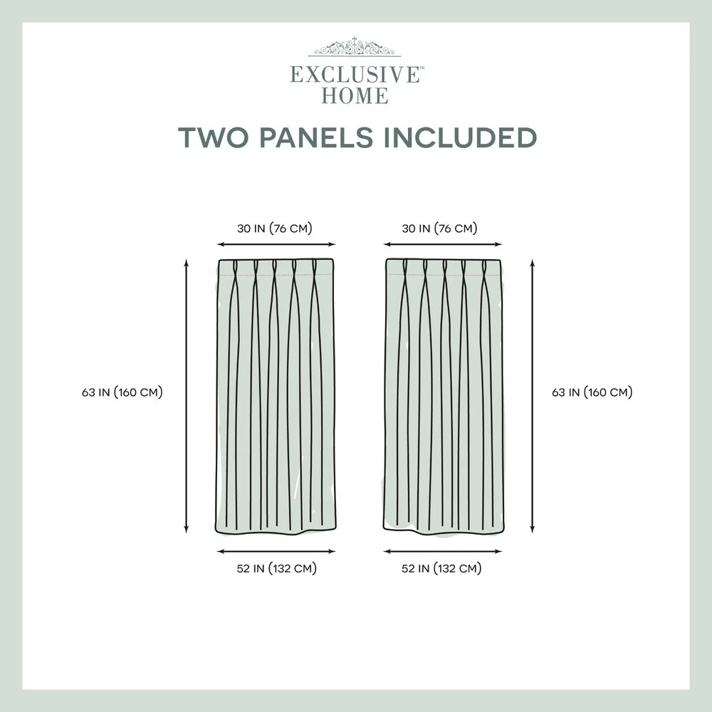 ATI Home Sateen Twill Woven Room Darkening Blackout Pinch Pleat/Hidden Tab Top Curtain Panel Pair