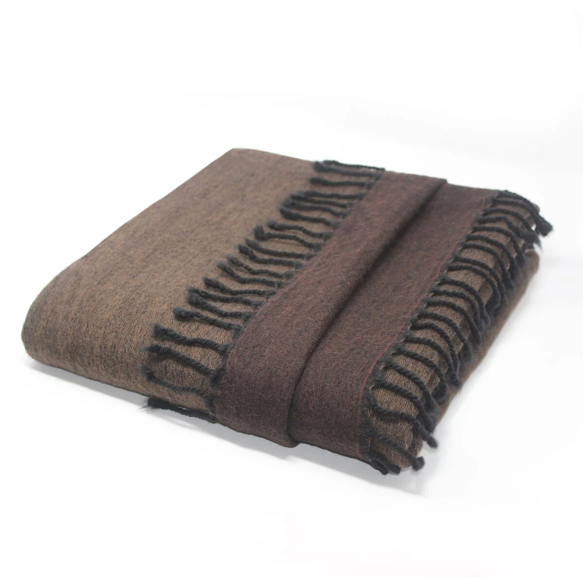 100% Merino Wool Collection Brown and Taupe Reversible Throws