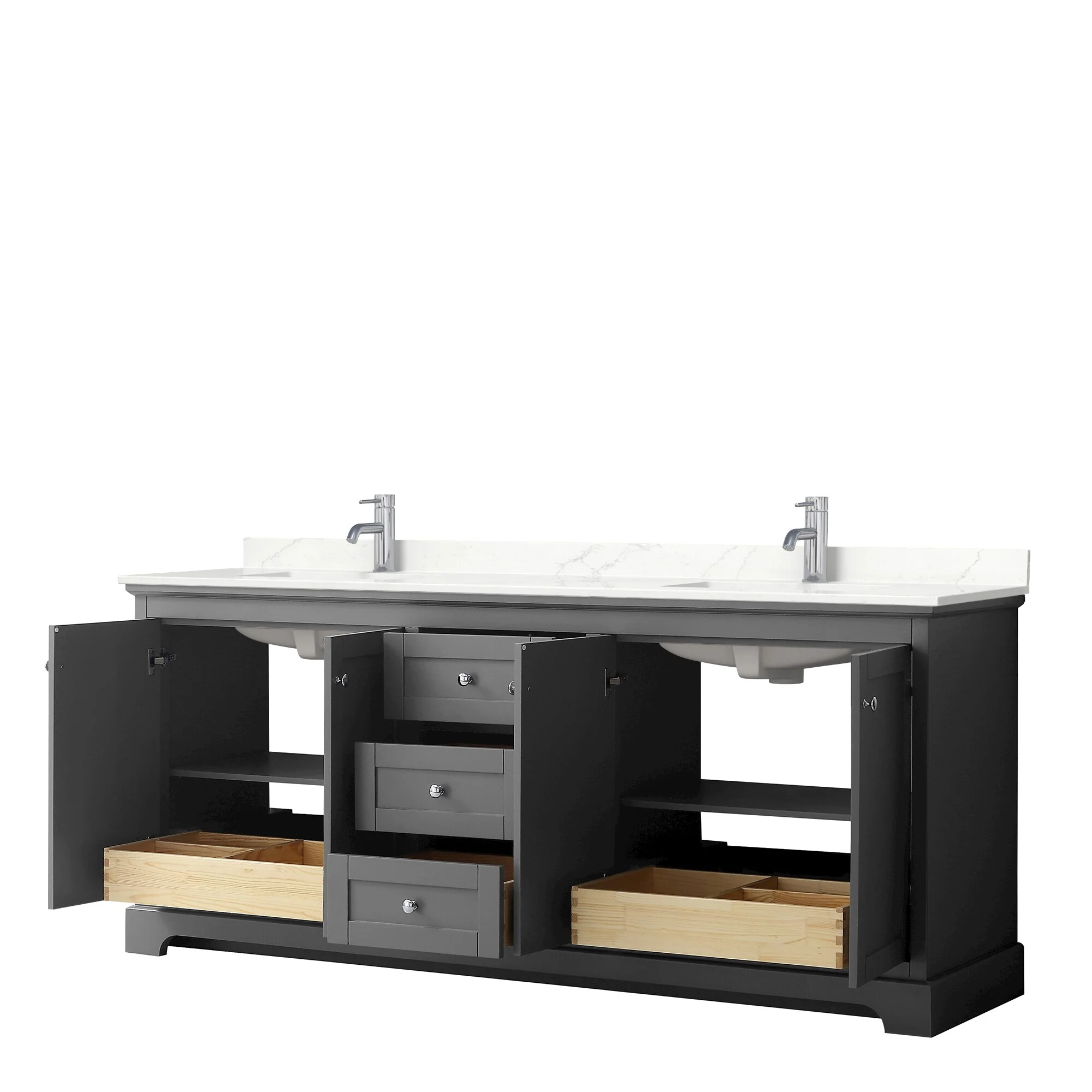 Avery 80-inch Double Vanity, Quartz Top