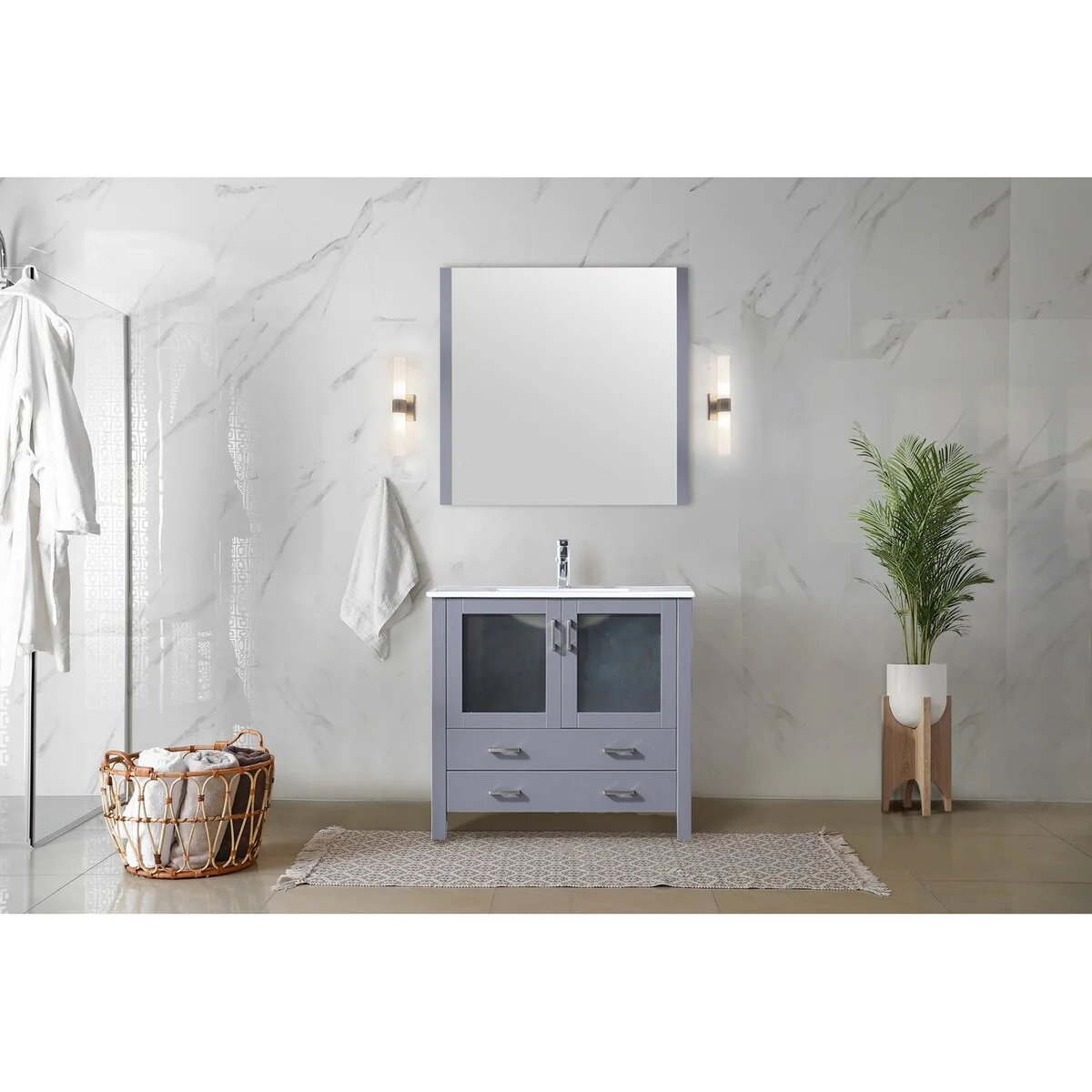 Lexora Volez 36 inch single Bathroom Vanity Complete Set With Faucet