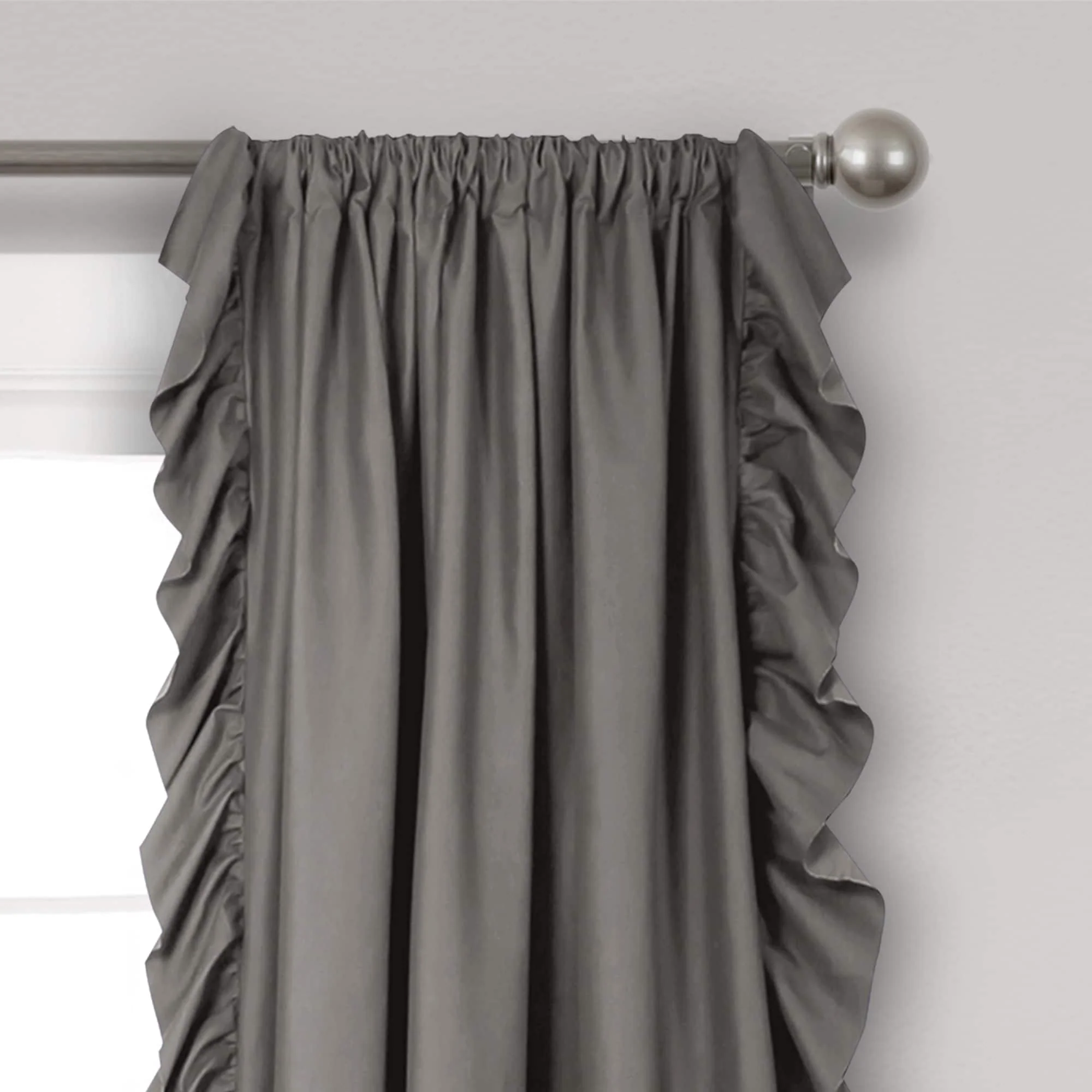 The Gray Barn Gila Ruffled Edge Curtain Panel Pair
