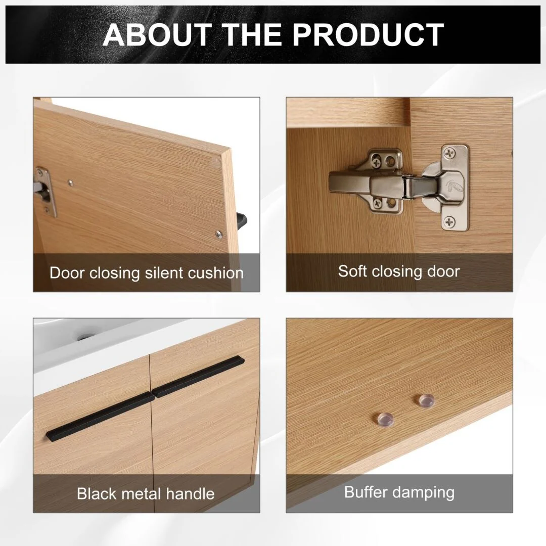 24-inch Bathroom Vanity with resin Countertop Sink 2 Doors Bathroom Cabinet Set