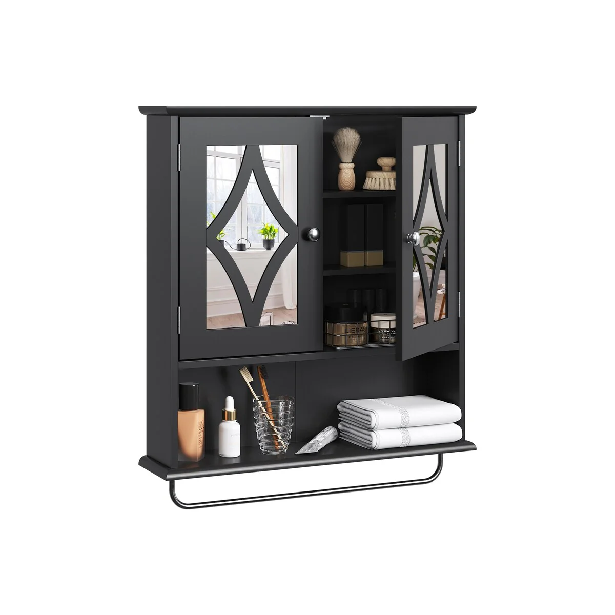22'' W x 25.6'' H Framed Medicine Cabinet with Mirror & Adjustable Shelves